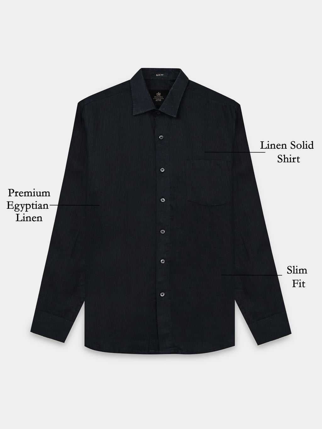 Midnight Black Linen Solid Shirt