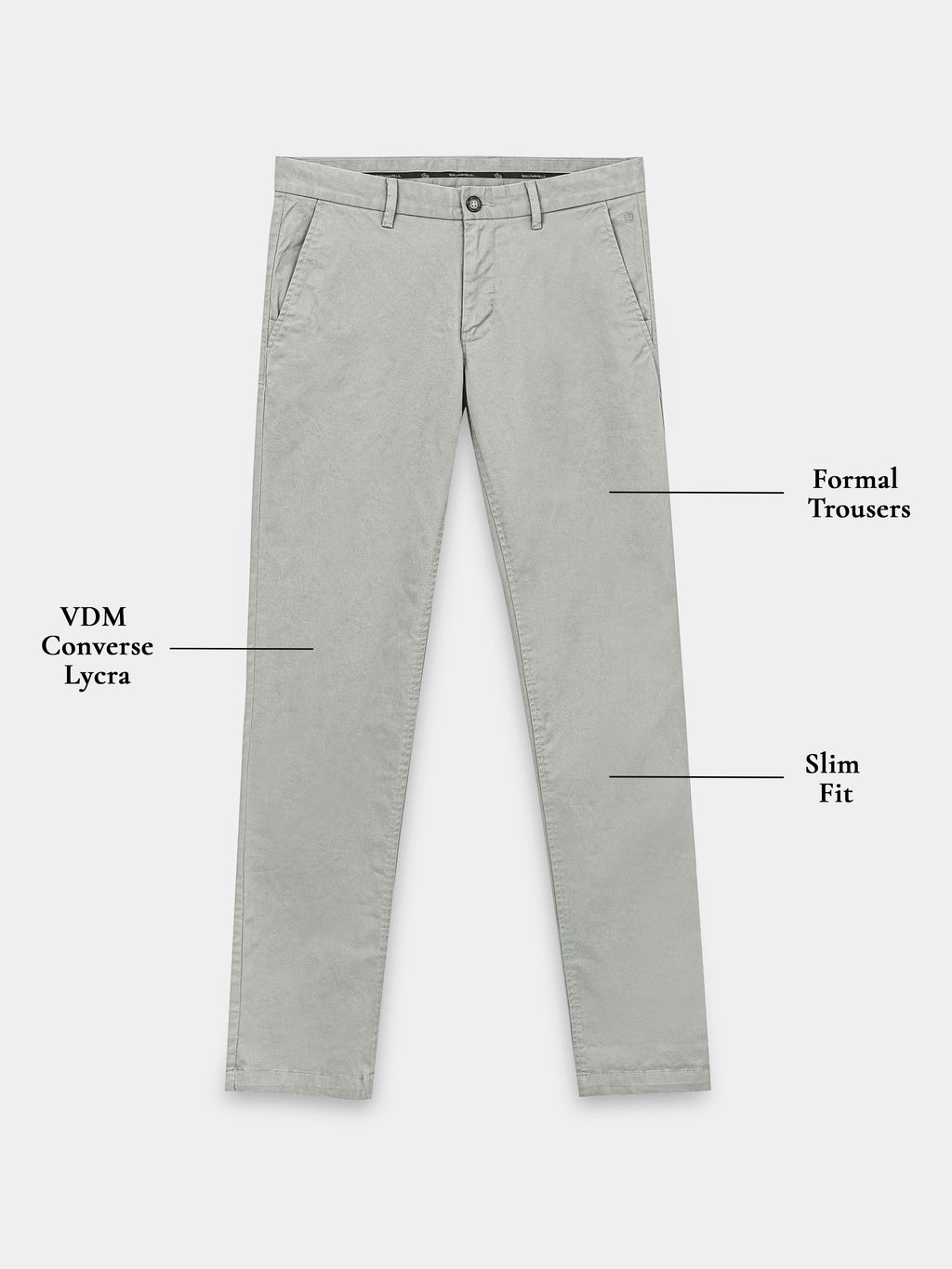 OLIVE GREY CONVERSE COTTON LYCRA STRECTH TROUSERS