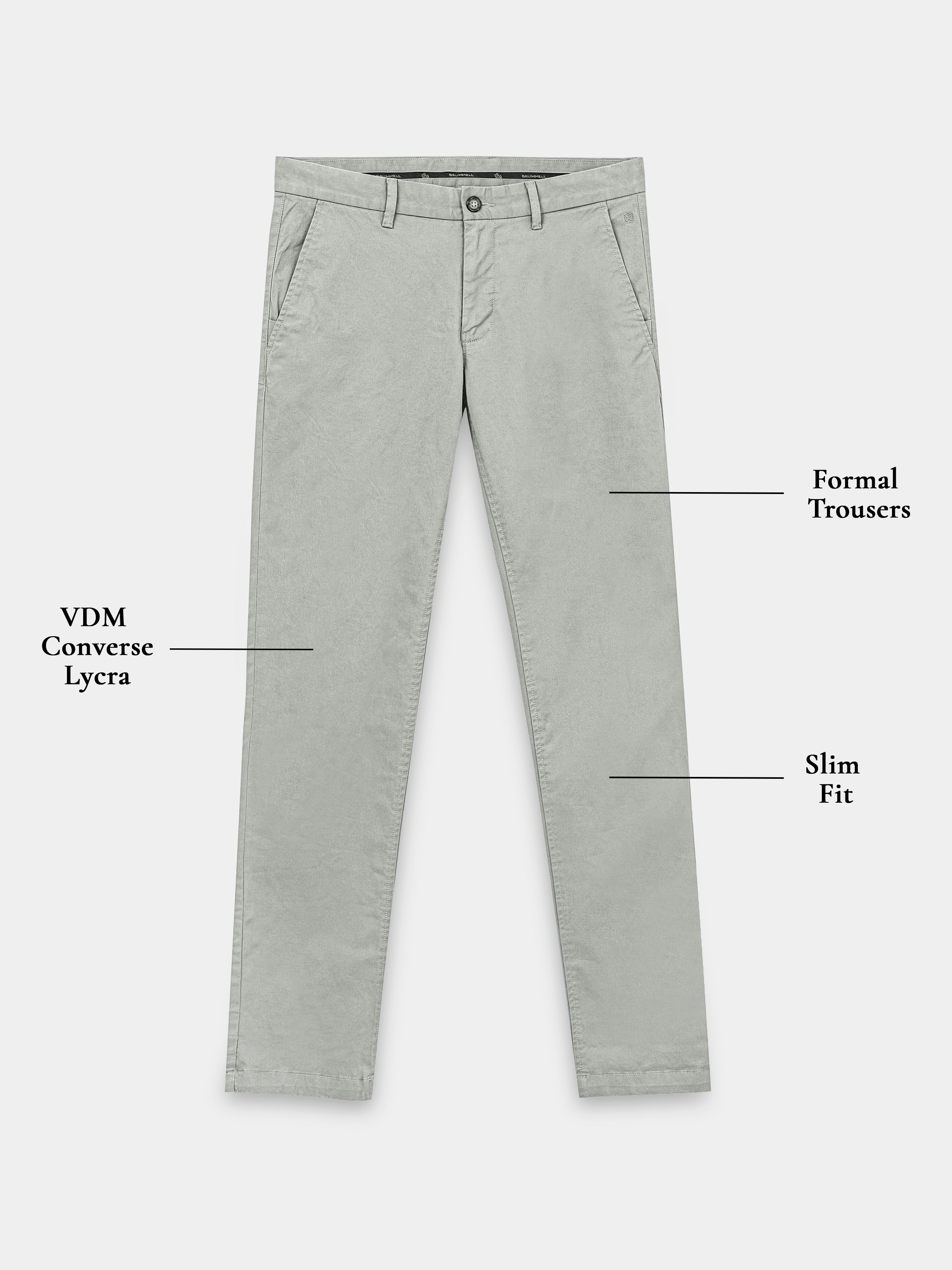 OLIVE GREY CONVERSE COTTON LYCRA STRECTH TROUSERS