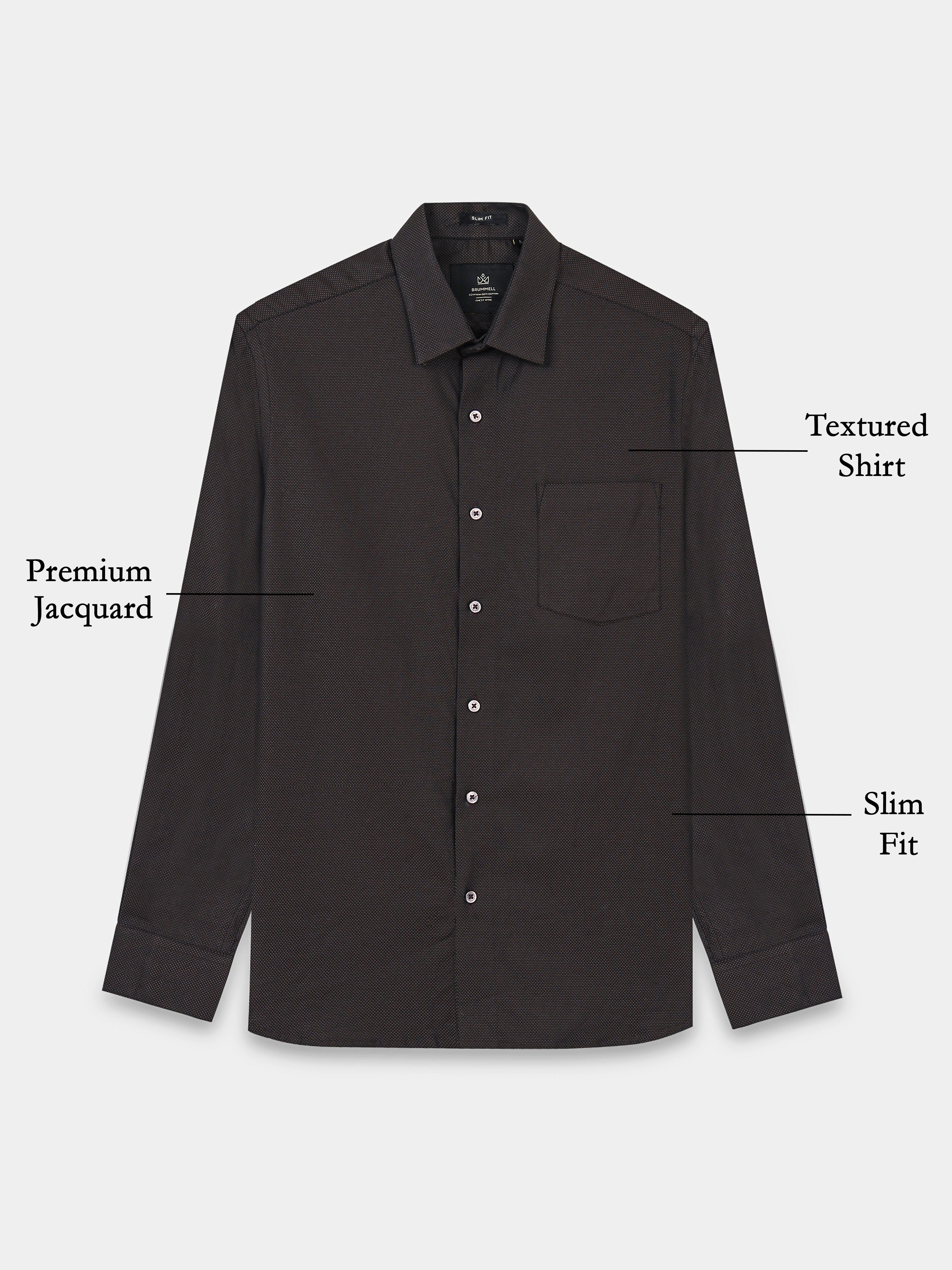 Espresso Prism Jacquard Textured Shirt