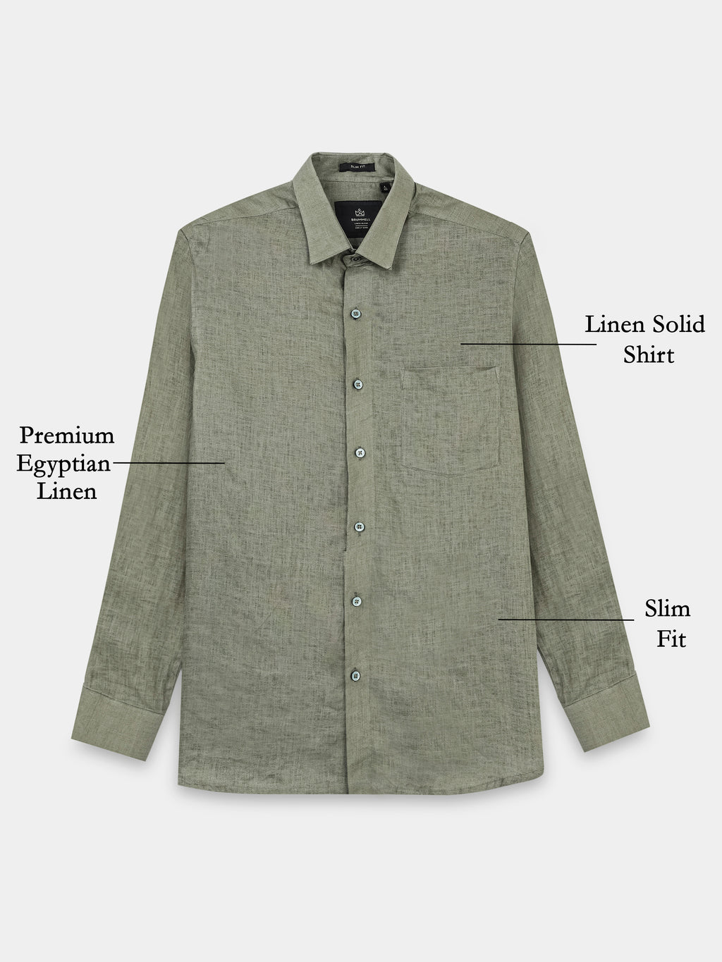 Rustic Olive Essential Linen Solid Shirt