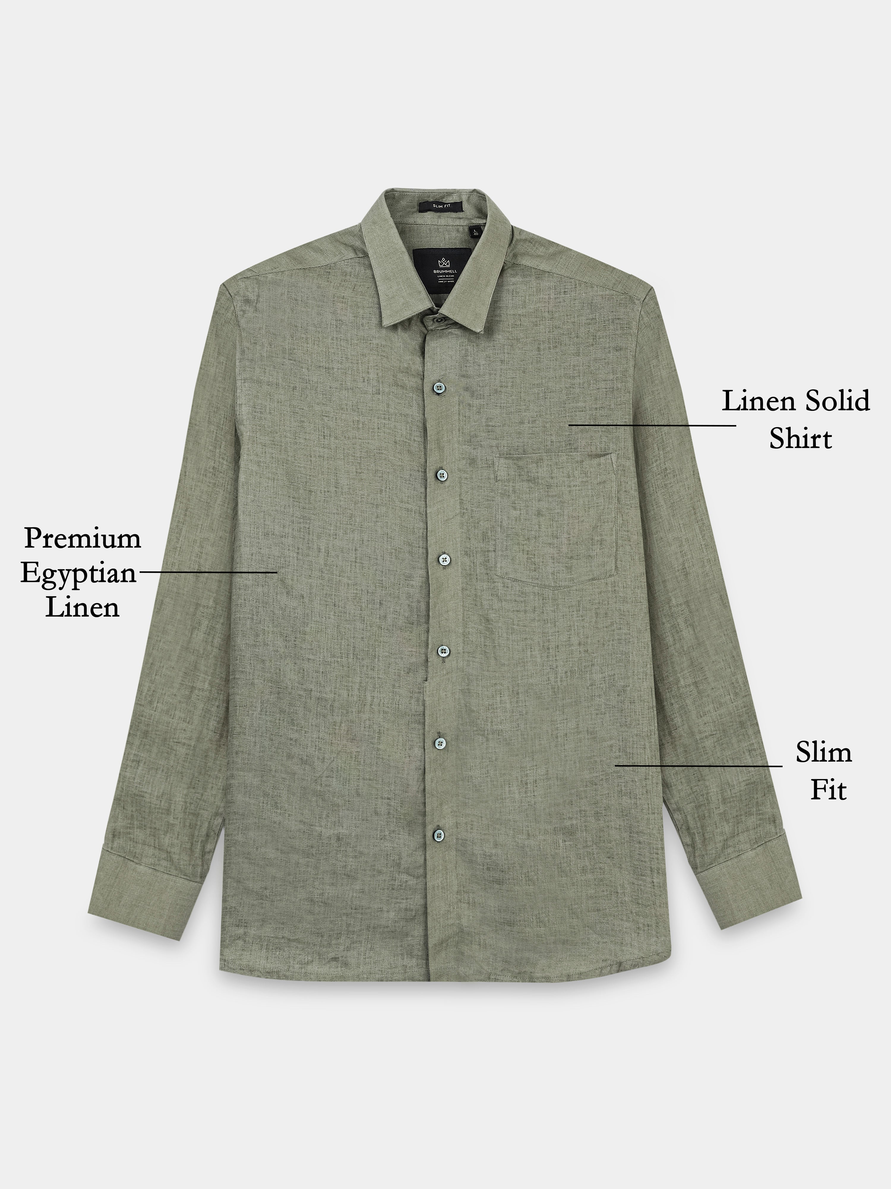 Rustic Olive Essential Linen Solid Shirt