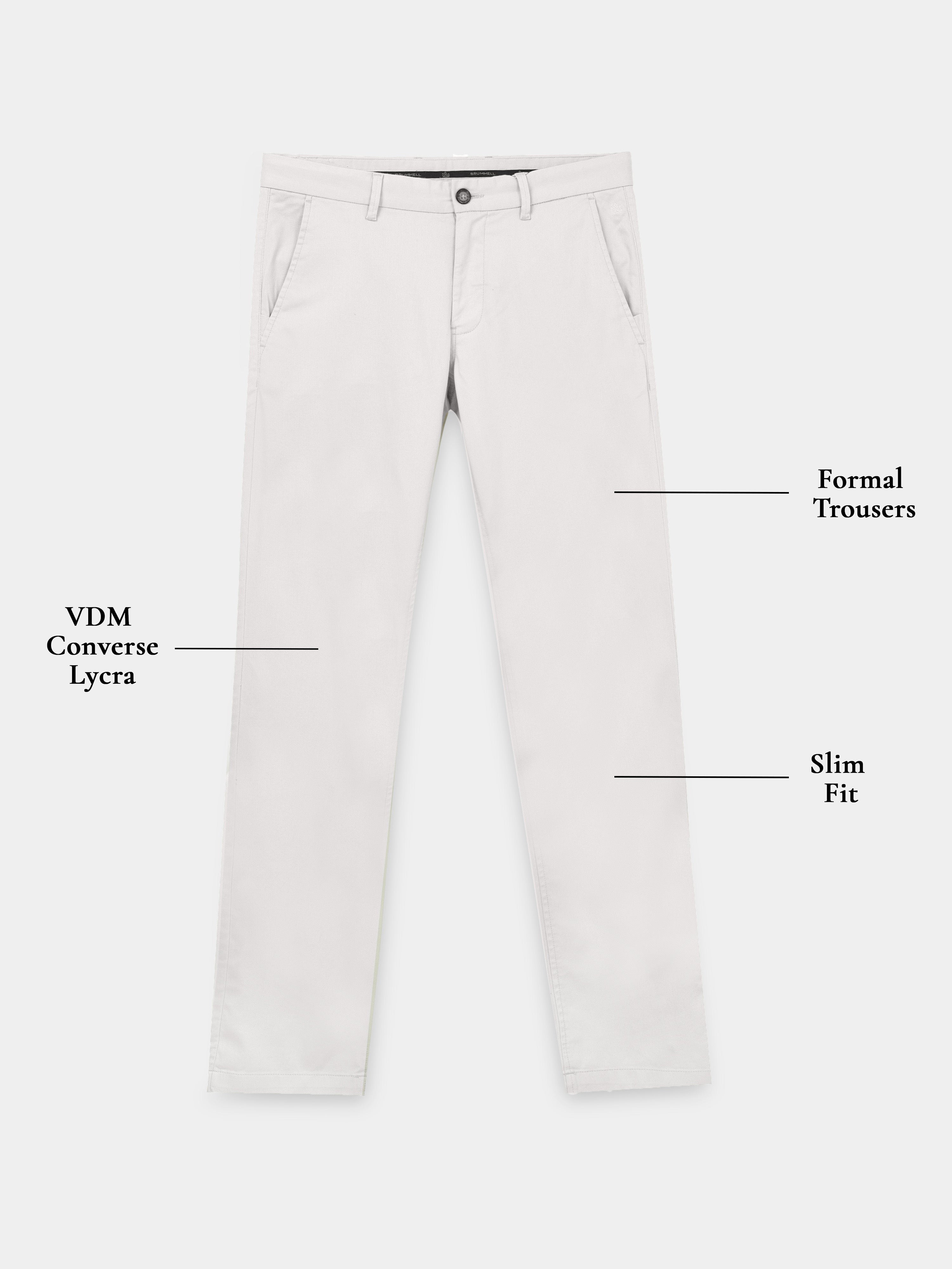 LIGHT ASH CONVERSE COTTON LYCRA STRECTH TROUSERS
