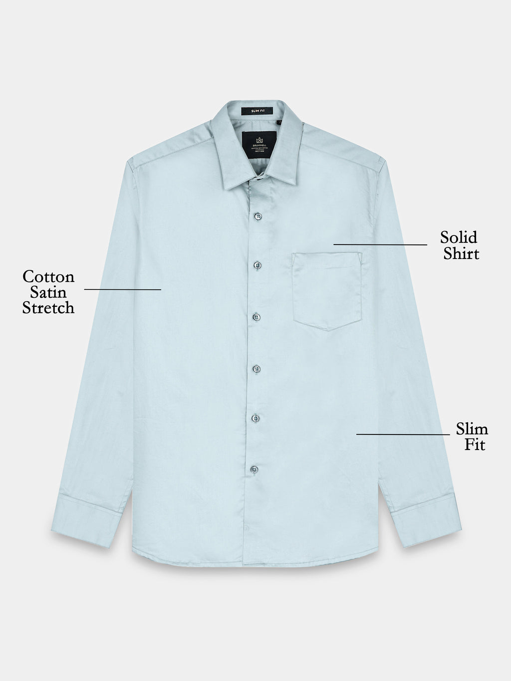 Arctic Mint Cotton Satin Stretch Solid Shirt