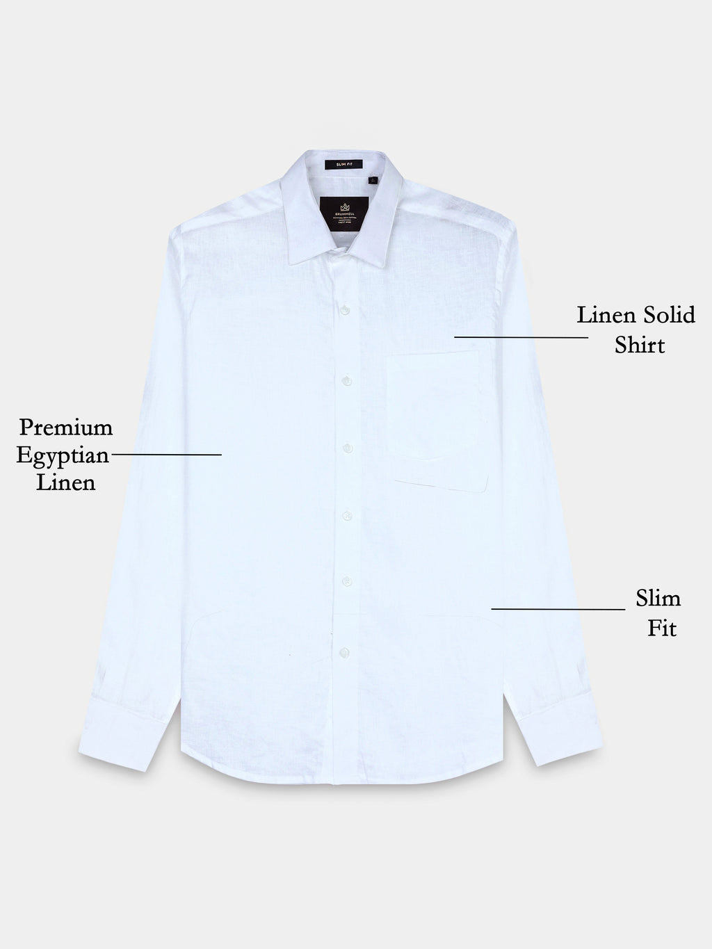 Arctic Breeze White Linen Solid Shirt