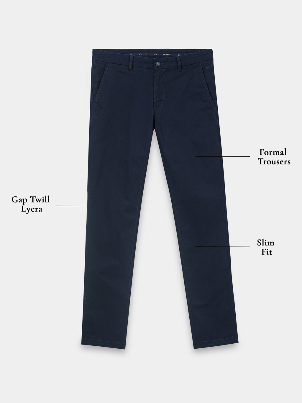 DARK NAVY GAP TWILL STRETCH TROUSERS
