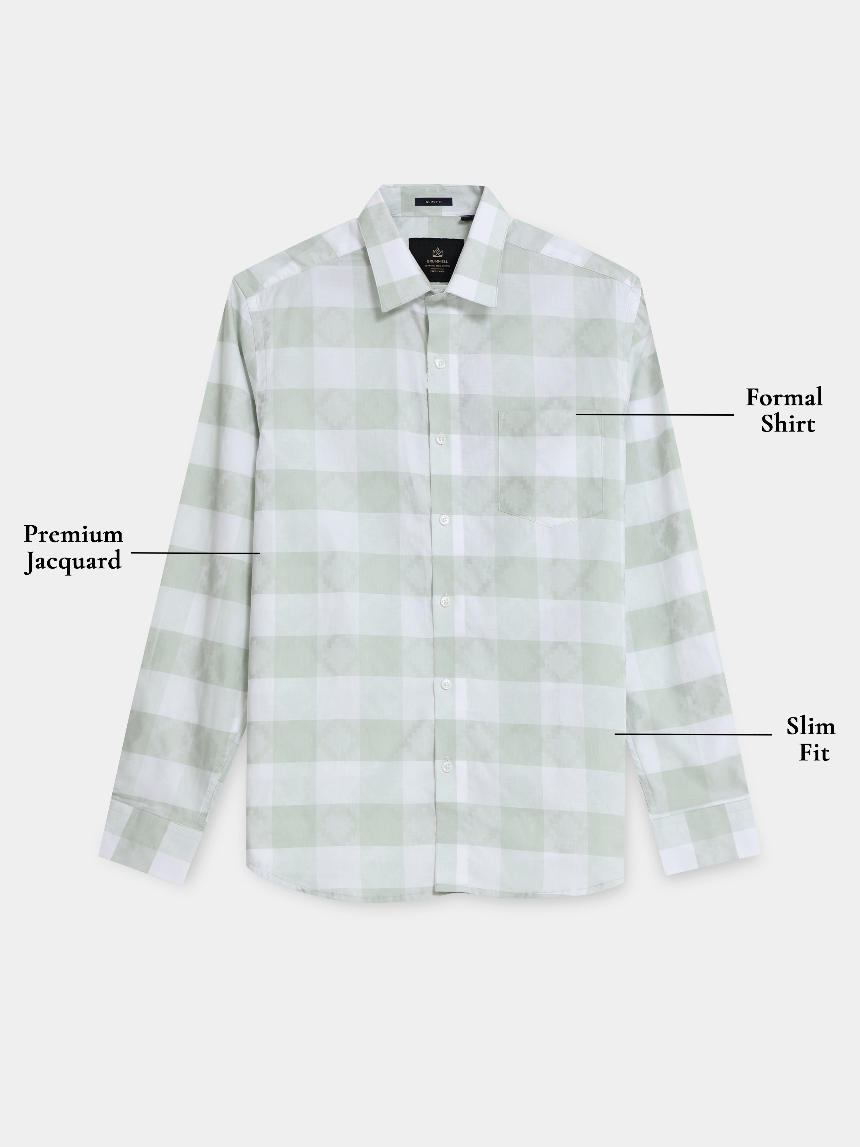 Pistachio Check Artisan Jacquard Shirt