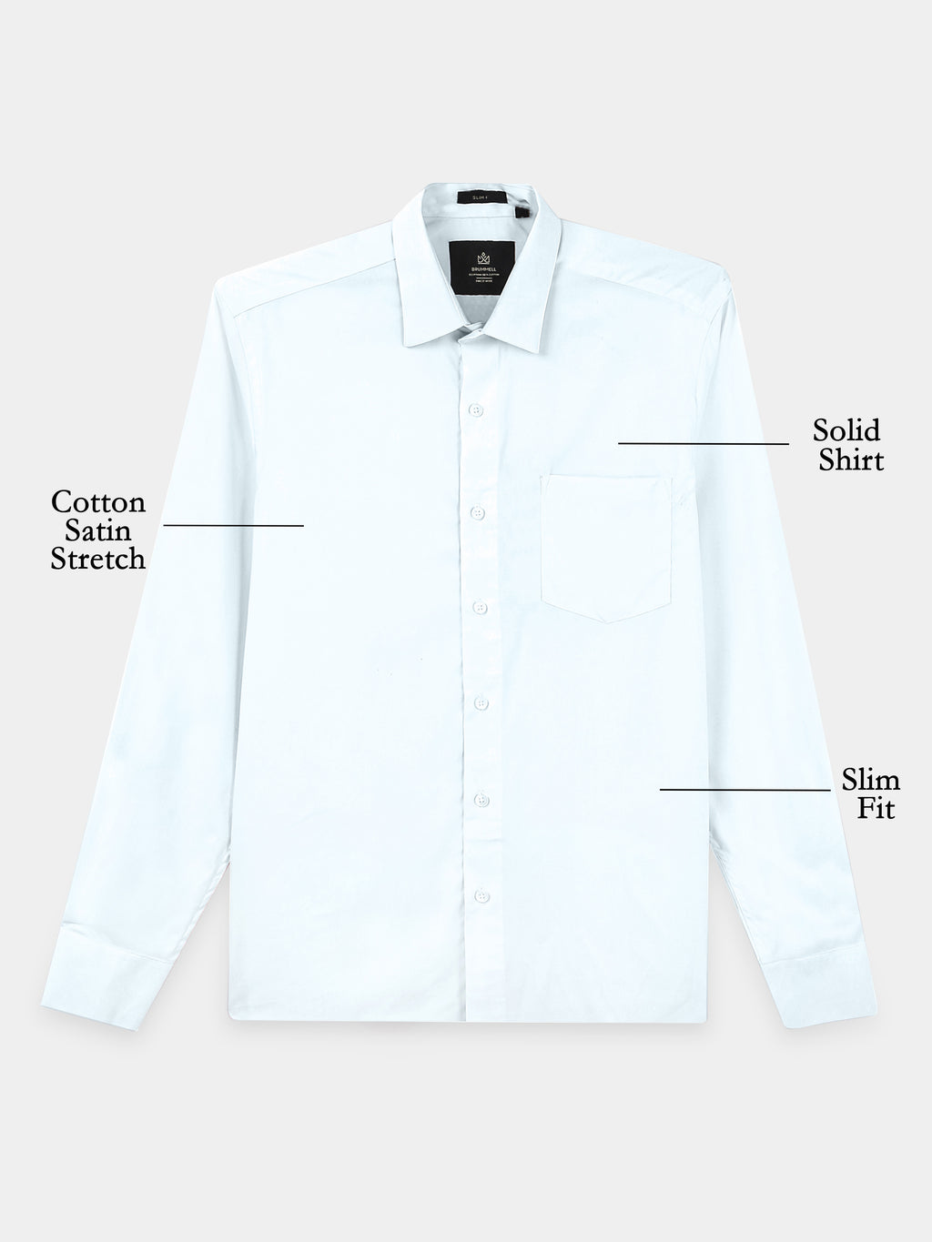 Glacier Peak Cotton Satin Stretch Solid Shirt
