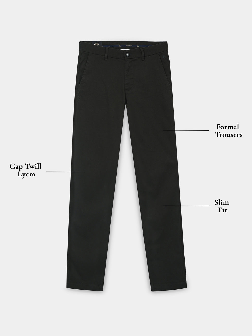BLACK GAP TWILL STRETCH TROUSERS