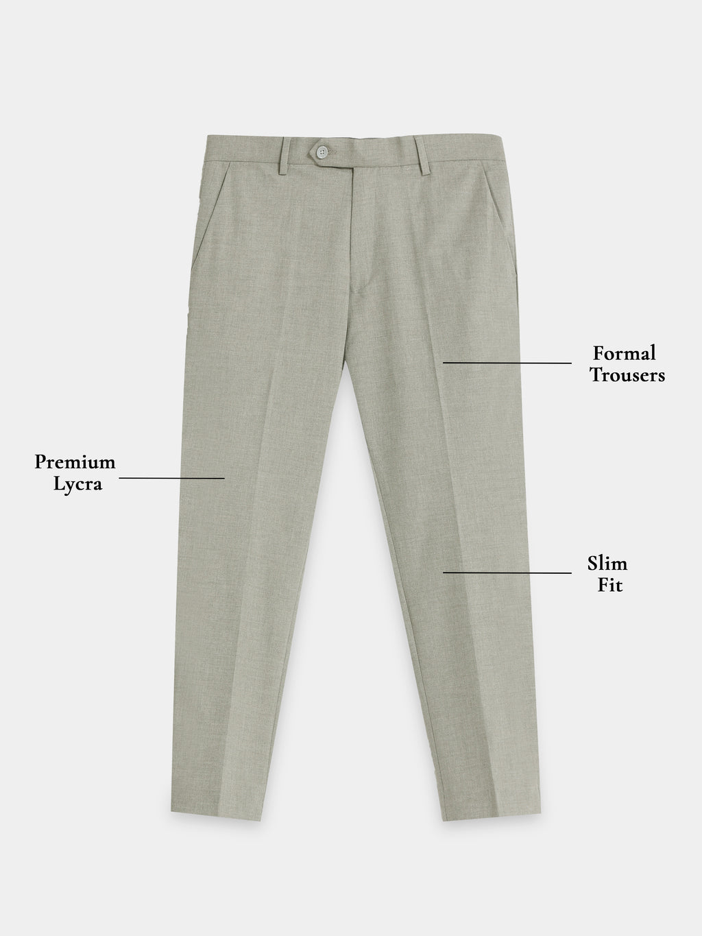 ASH GREY 4 WAY STRETCH VISCOSE BLEND FORMAL PANT