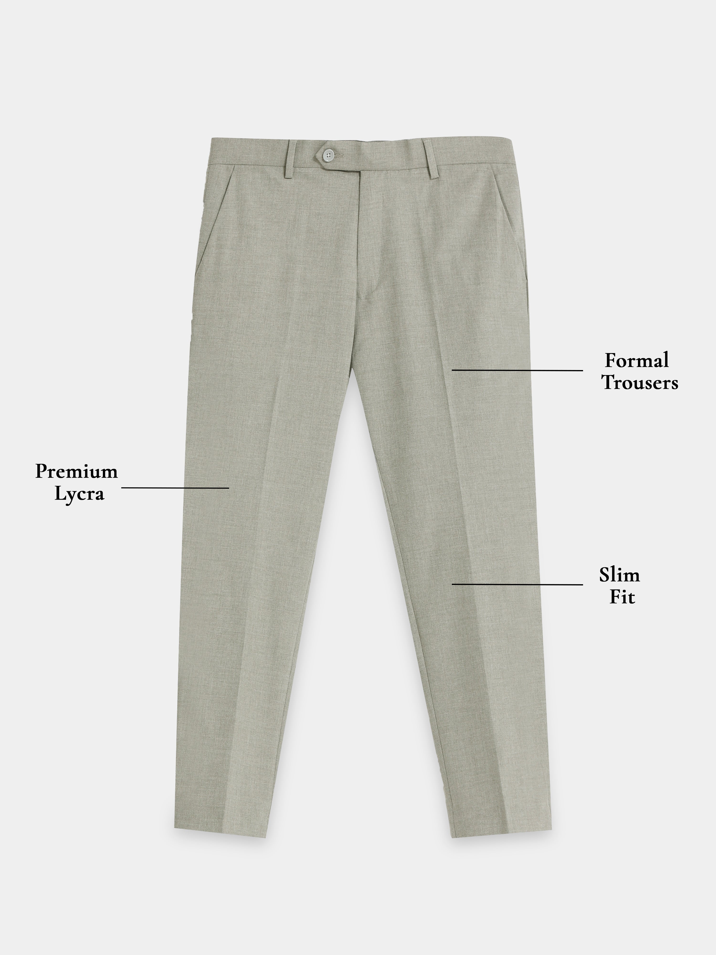 ASH GREY 4 WAY STRETCH VISCOSE BLEND FORMAL PANT