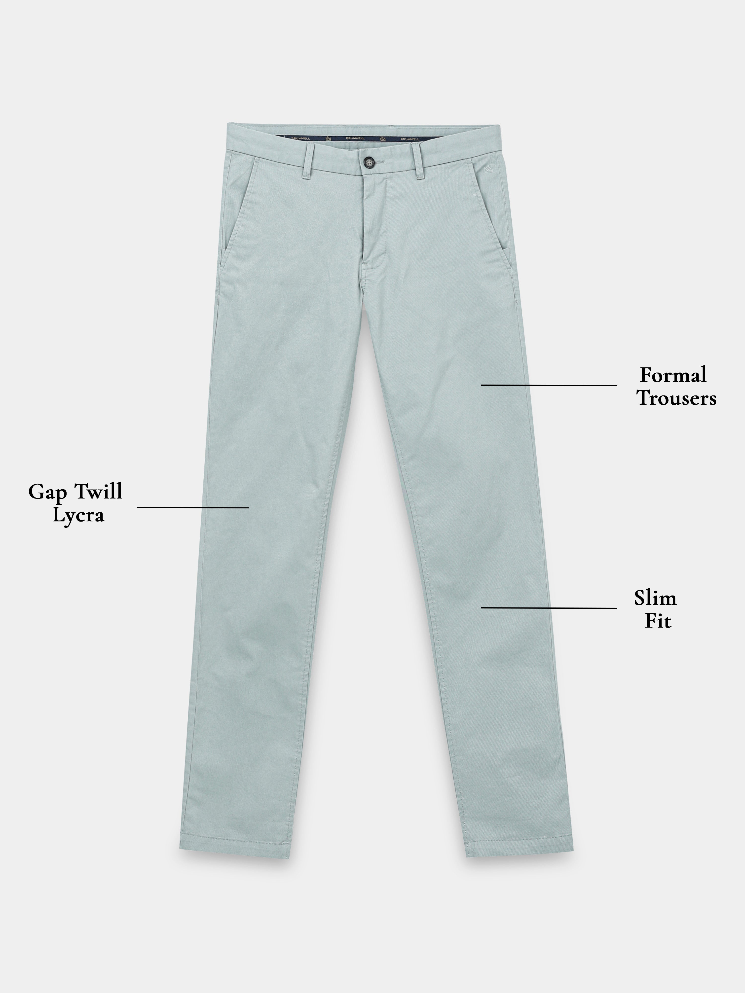 BLUISH GREY GAP TWILL STRETCH TROUSERS