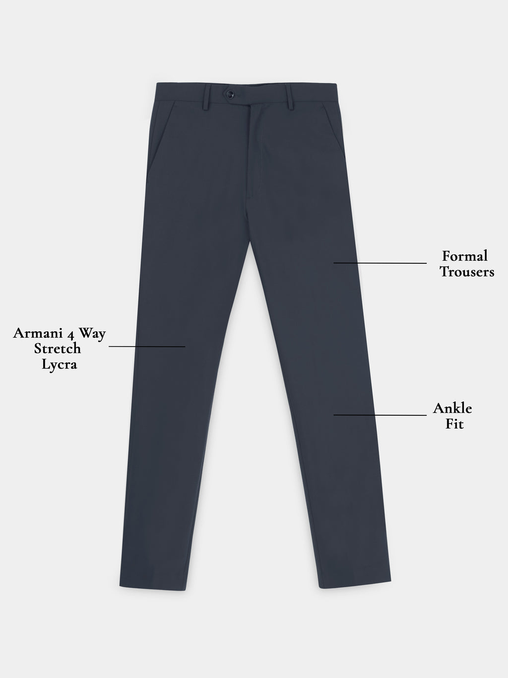 INK BLUE 4 WAY STRETCH VISCOSE BLEND FORMAL PANT