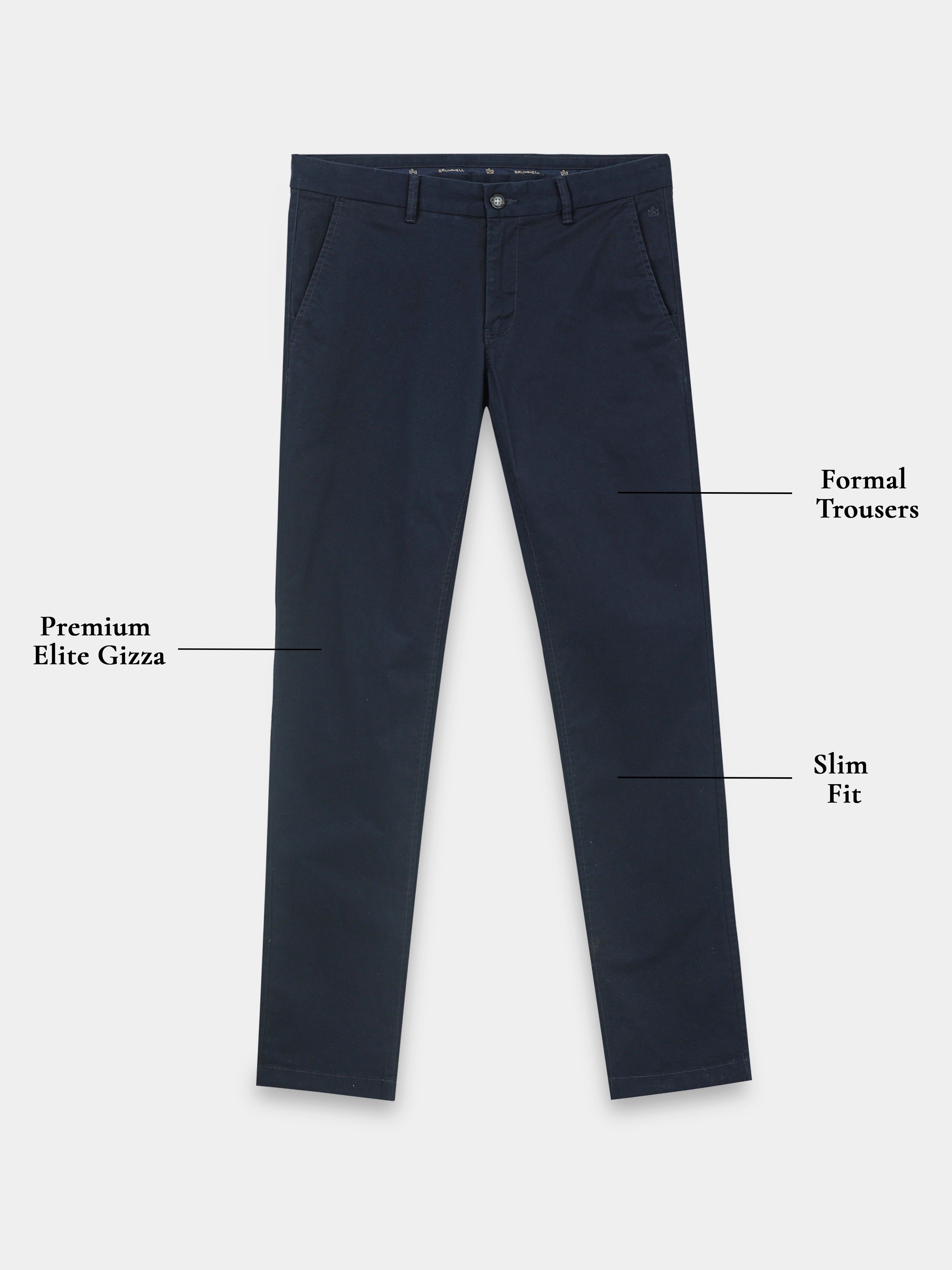 NAVY BLUE GIZZA COTTON TROUSER