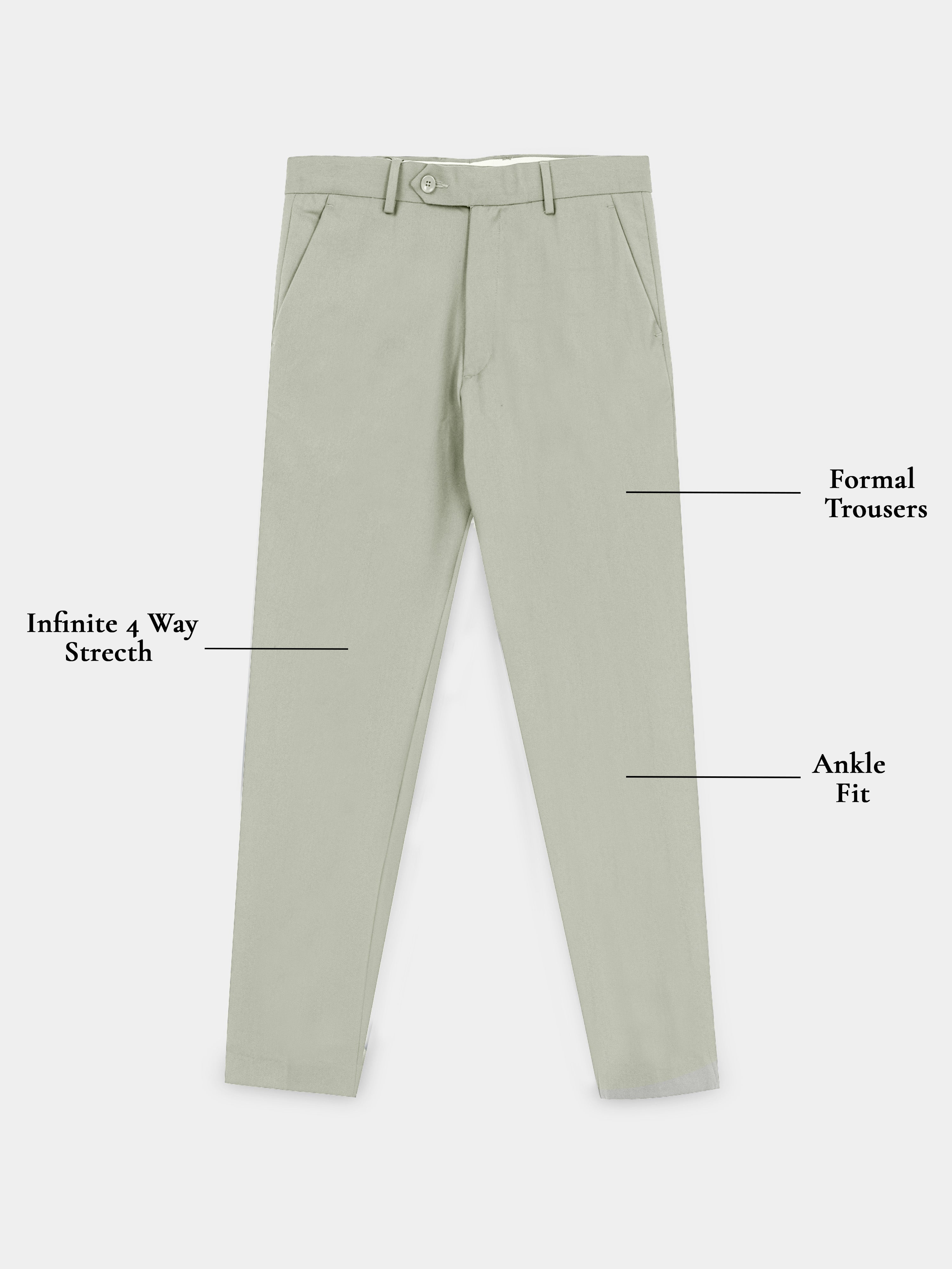 PISTA GREEN 4 WAY STRETCH VISCOSE BLEND FORMAL PANT