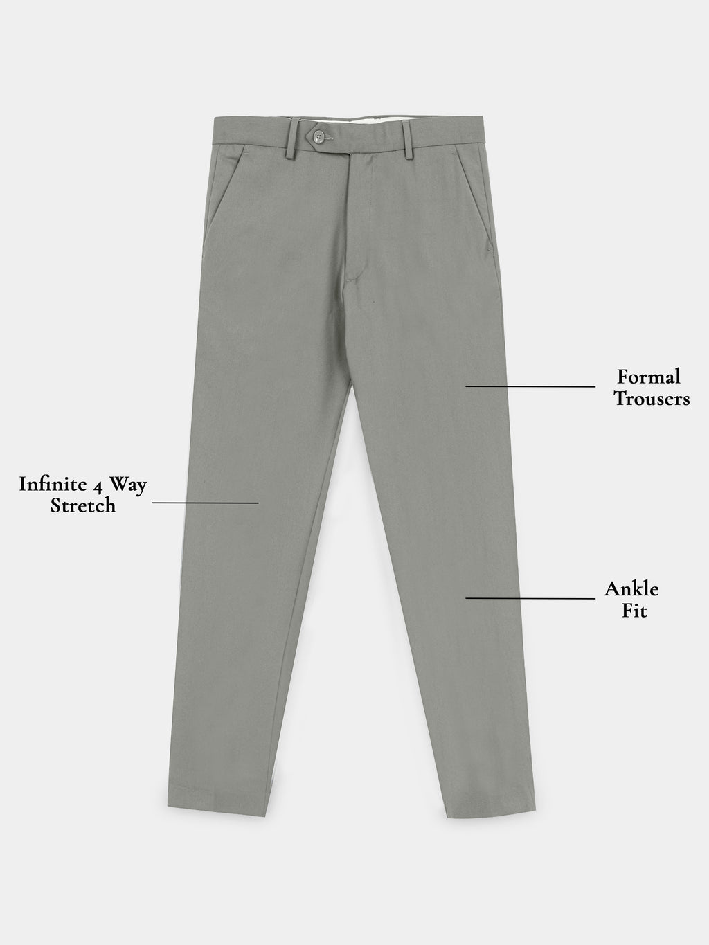 WARM GREY 4 WAY STRETCH VISCOSE BLEND FORMAL PANT