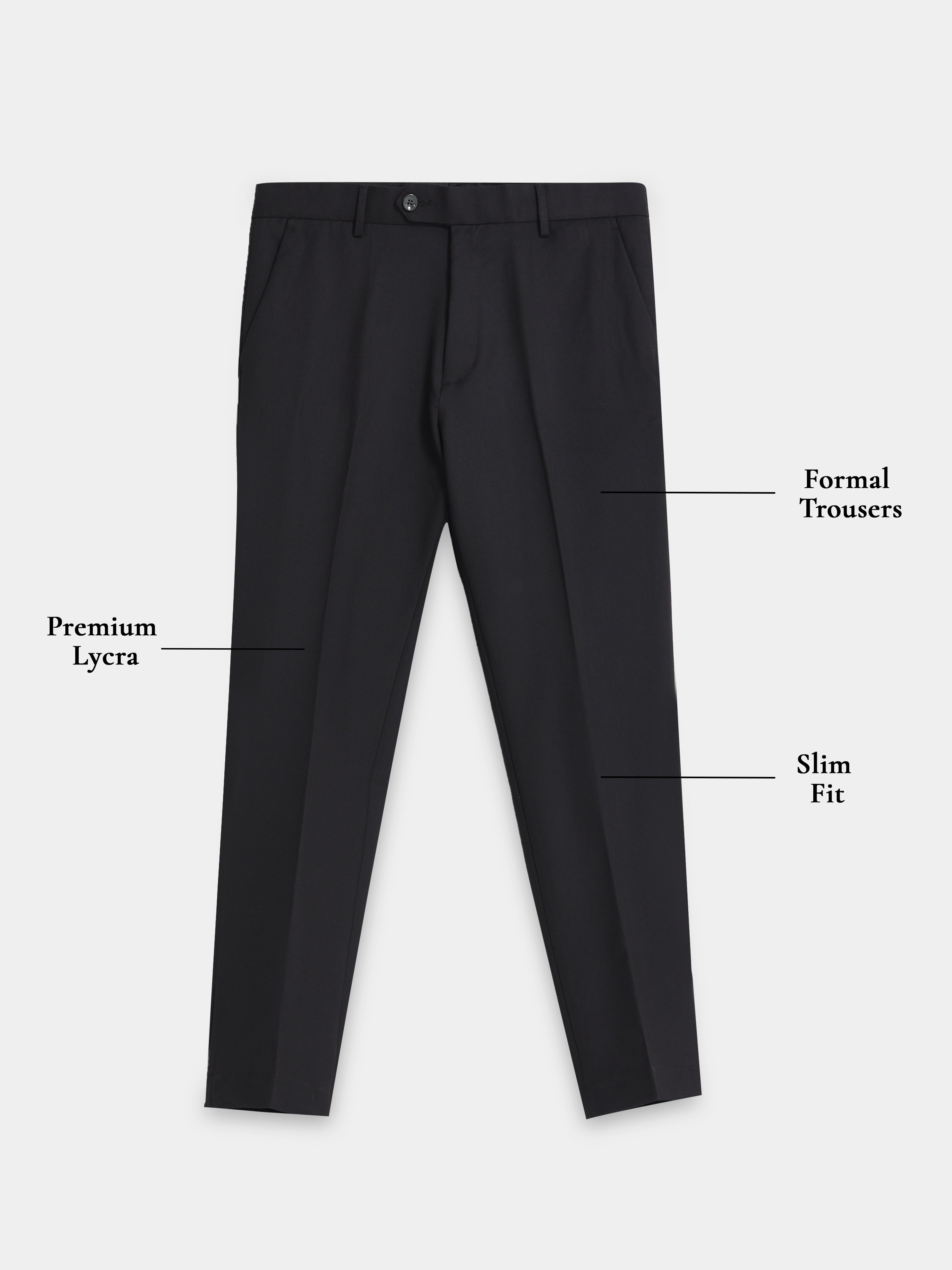 BLACK 4 WAY STRETCH VISCOSE BLEND FORMAL PANT
