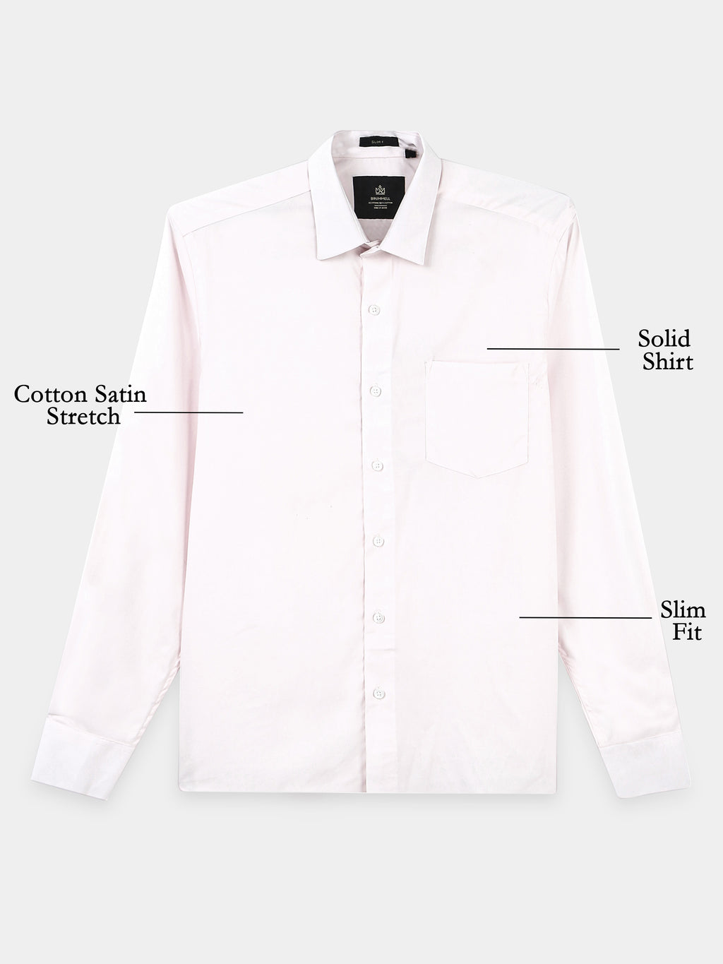 Morning Rose Cotton Satin Stretch Solid Shirt