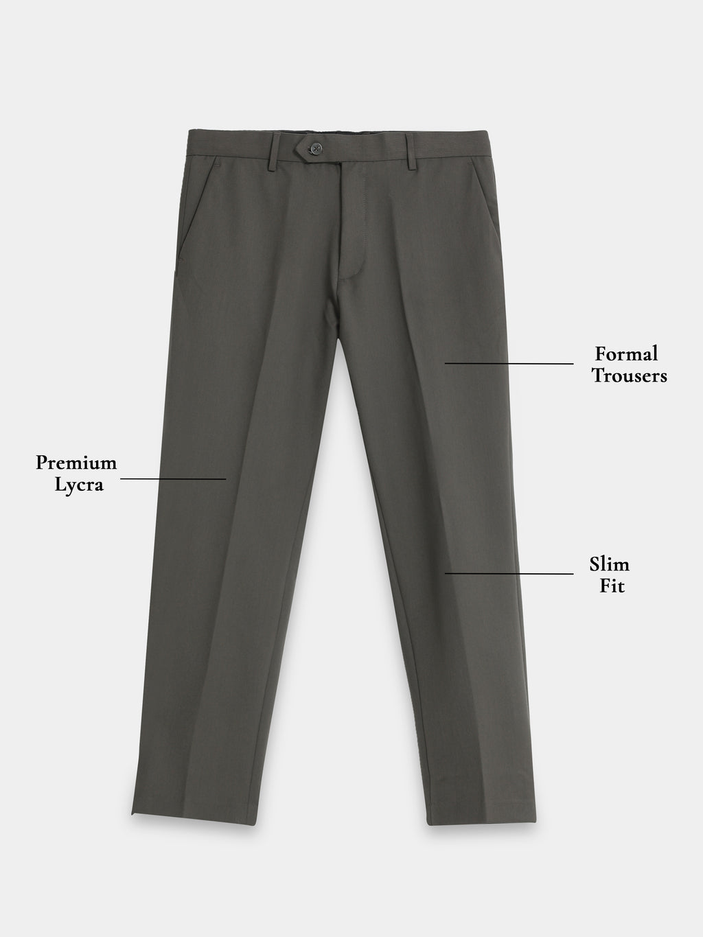 DARK GREY 4 WAY STRETCH VISCOSE BLEND FORMAL PANT