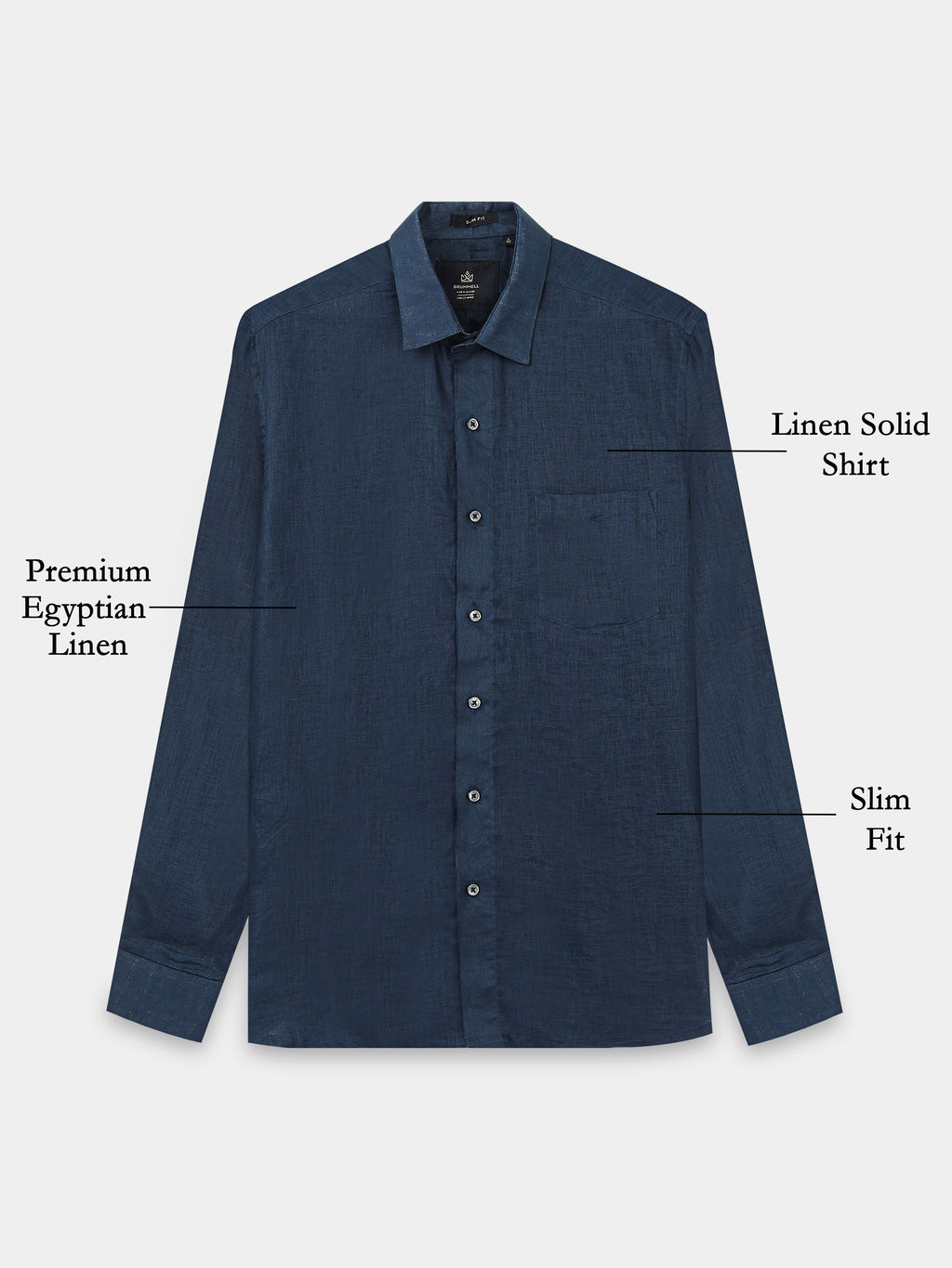 Midnight Blue Linen Solid Shirt