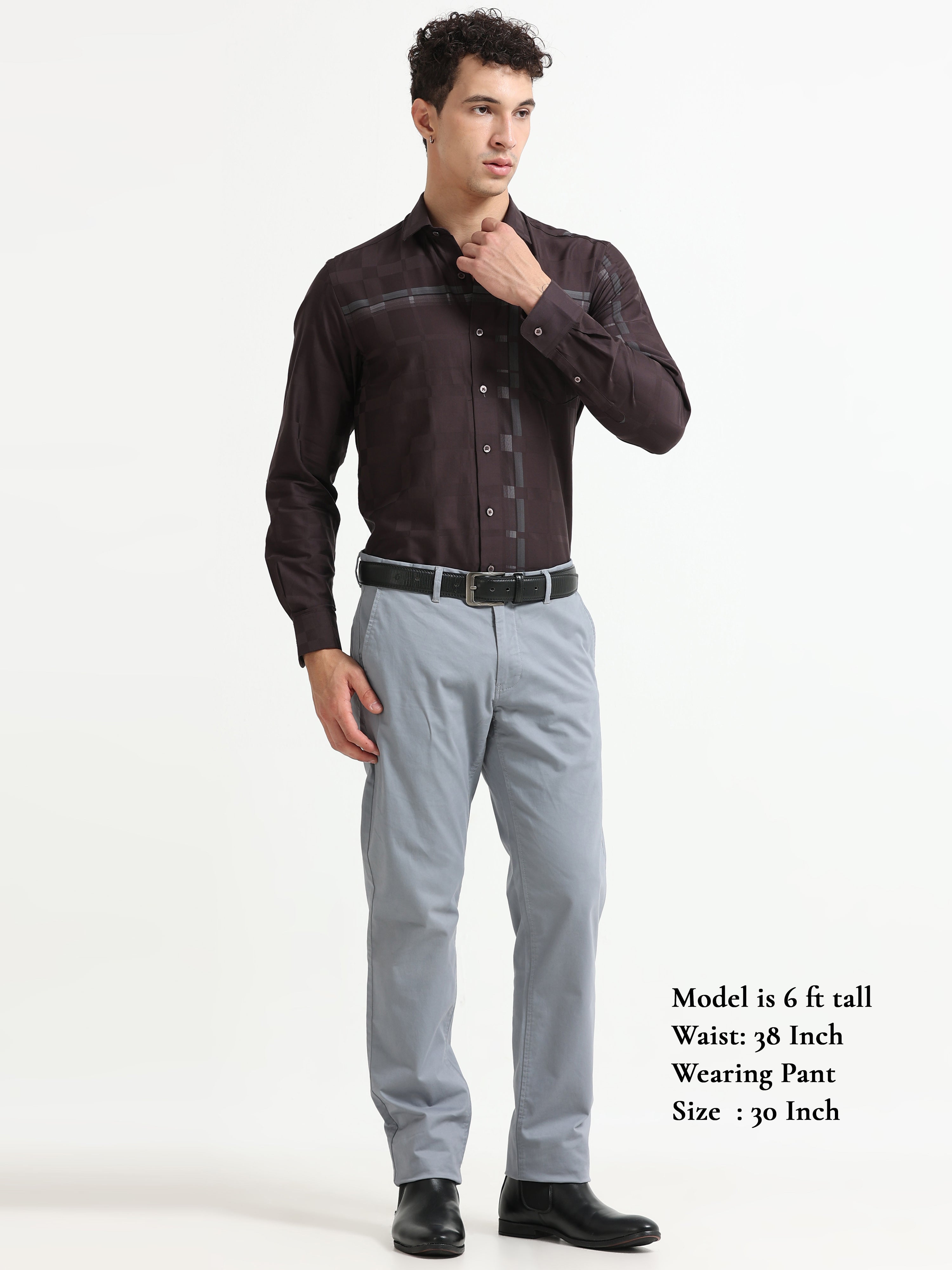 BLUISH GREY CONVERSE COTTON LYCRA STRECTH TROUSERS
