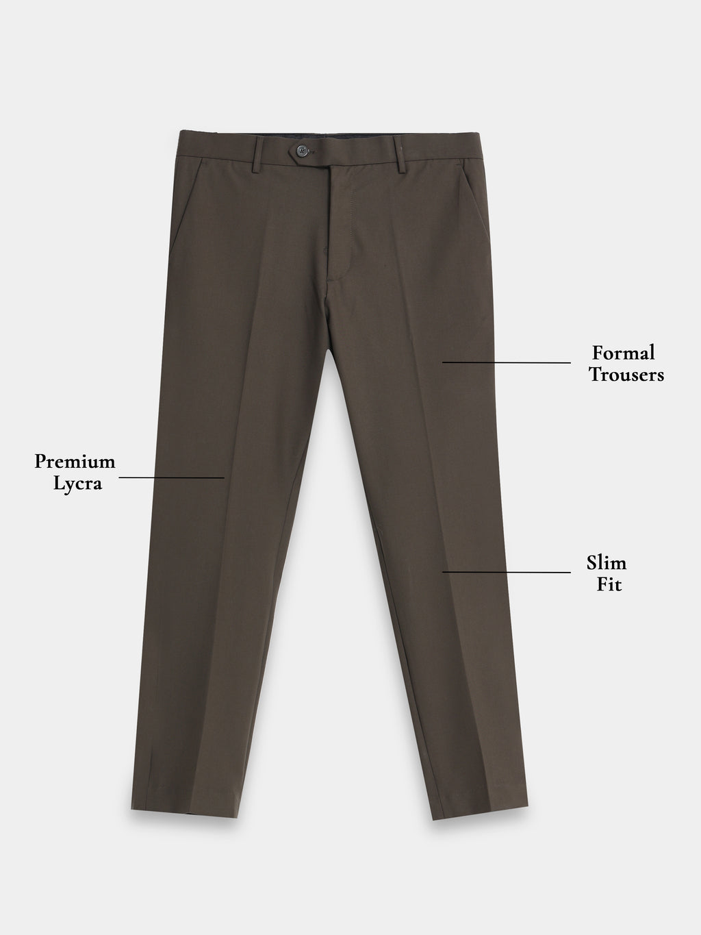 COFFEE BROWN 4 WAY STRETCH VISCOSE BLEND FORMAL PANT