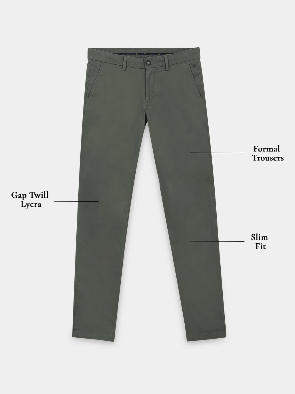 OLIVE GAP TWILL STRETCH TROUSERS