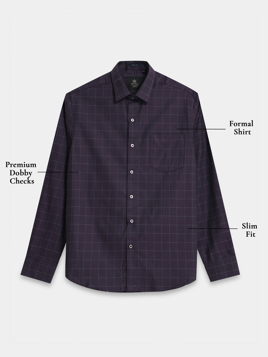 Iron Grey Diamond Matrix Jacquard Shirt