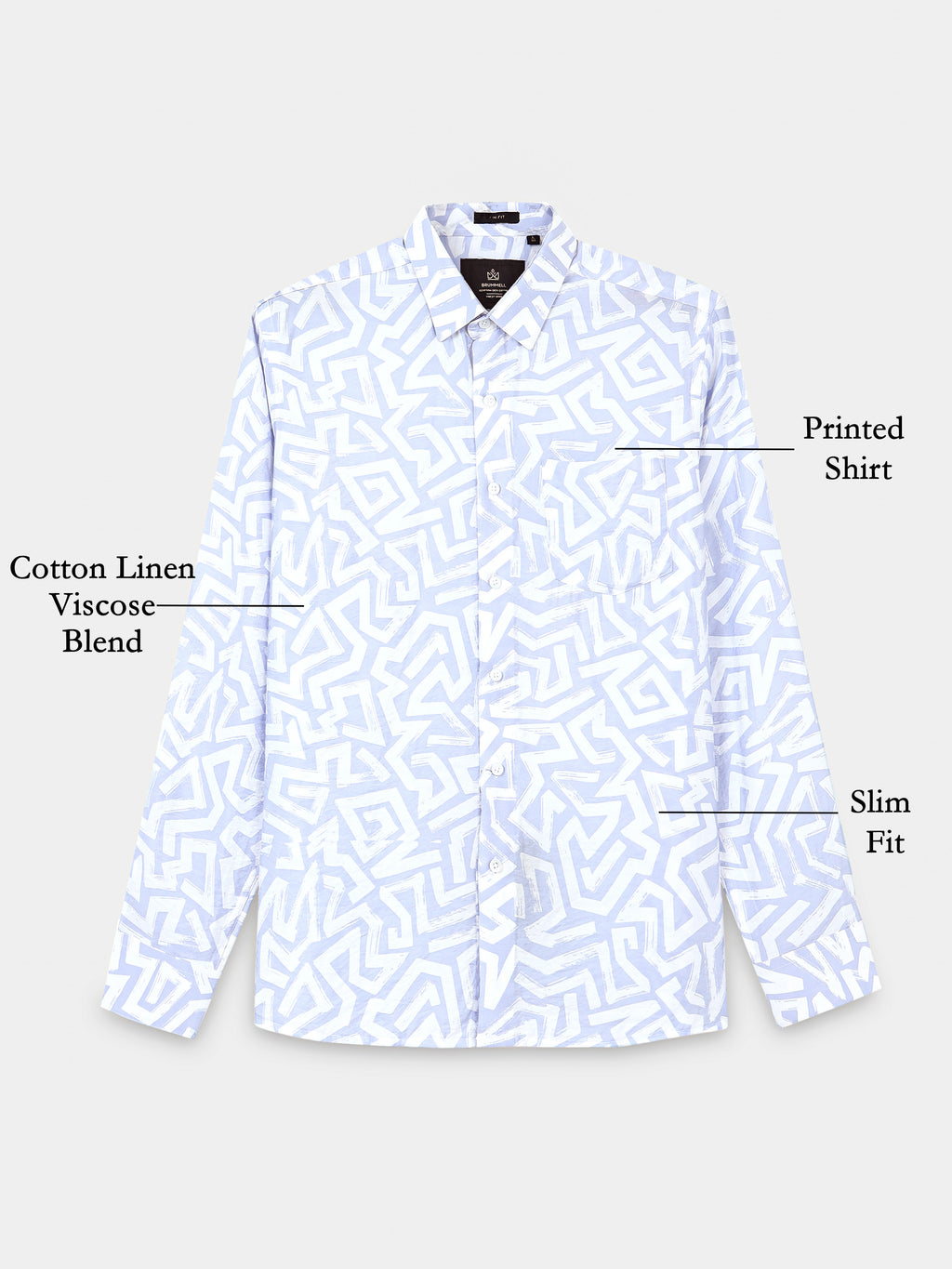 Lavender Mist Abstract Meridian Printed Shirt