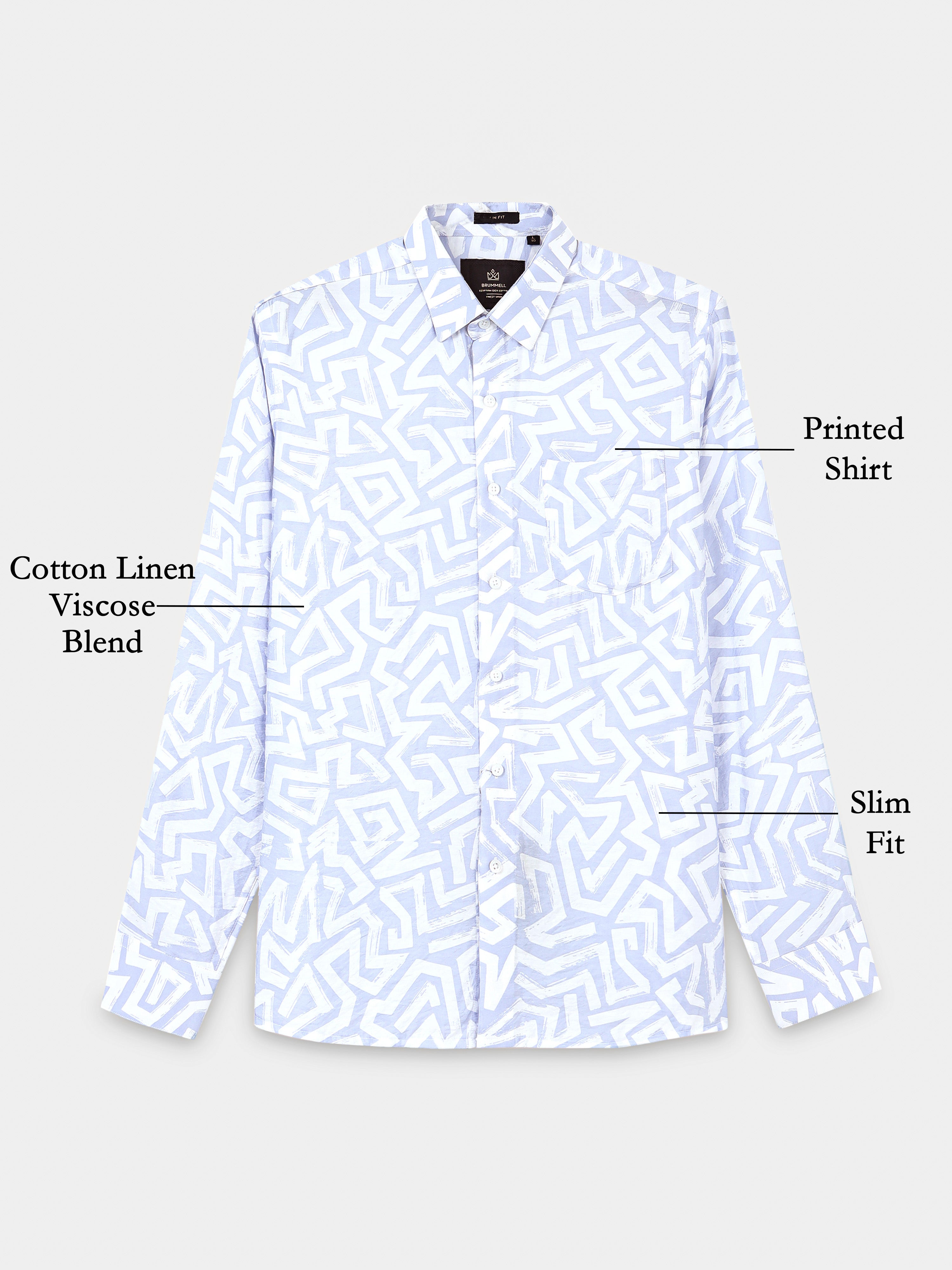 Lavender Mist Abstract Meridian Printed Shirt