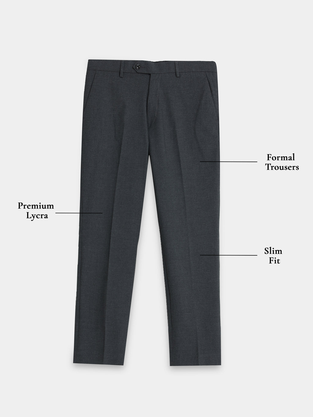 GREY 4 WAY STRETCH VISCOSE BLEND FORMAL PANT