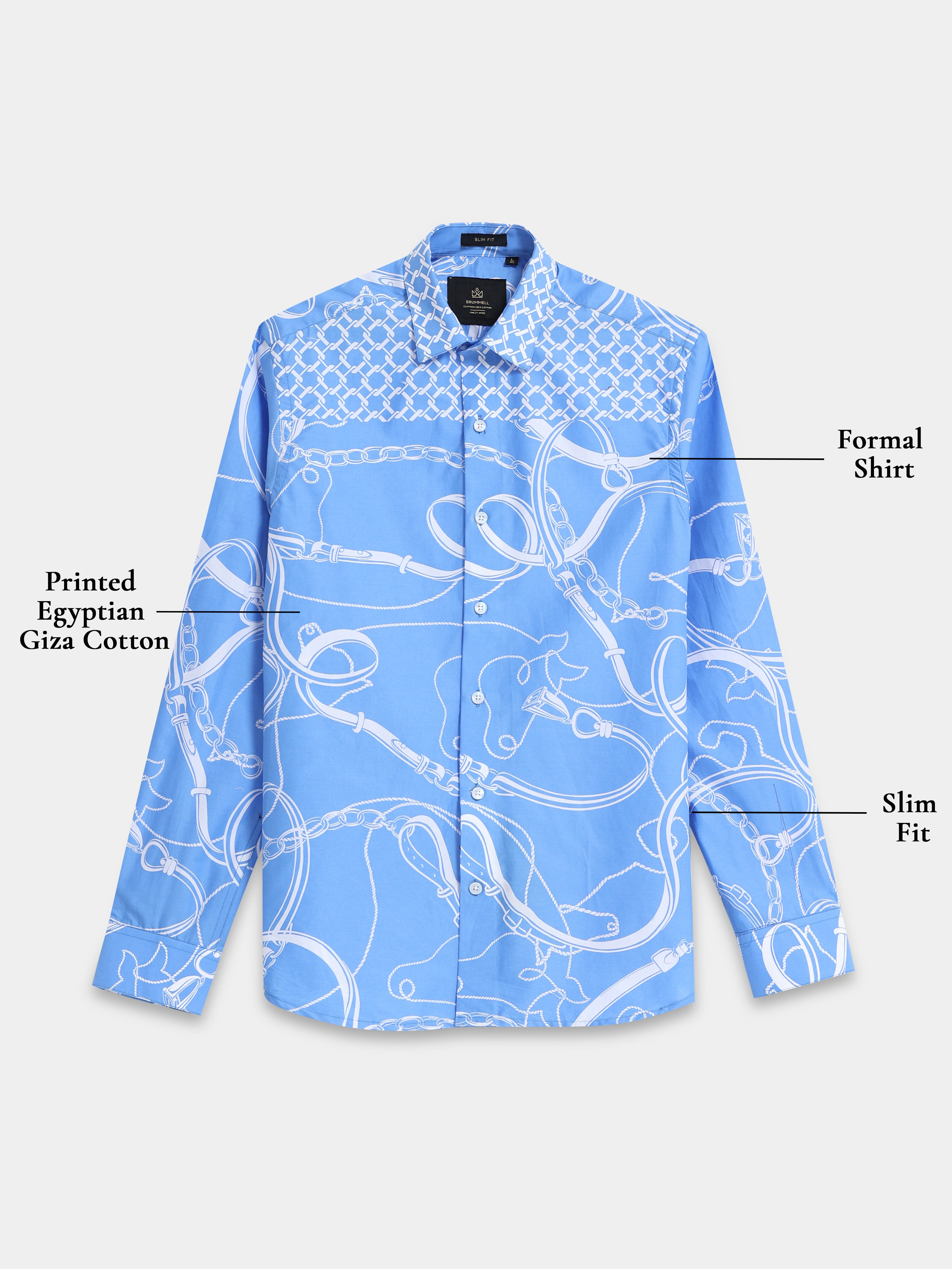 Cerulean Equestrian Link Printed Shirt