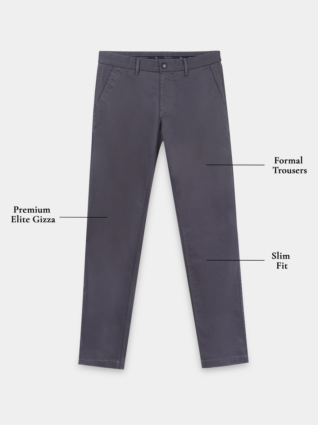 DARK GREY GIZZA COTTON TROUSER