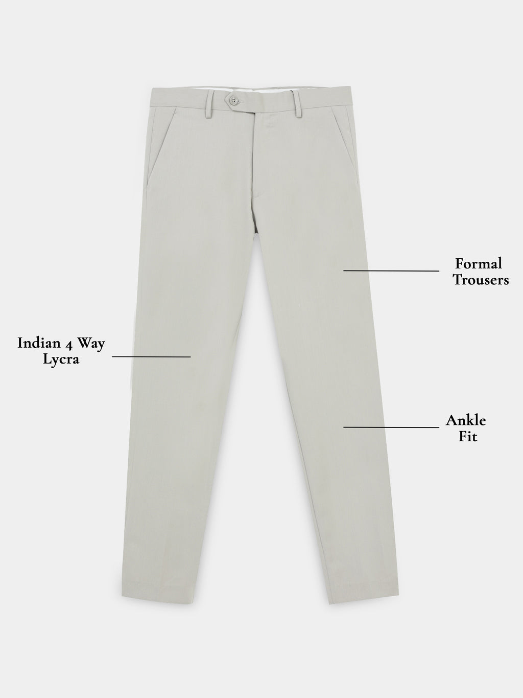 SMOKE GREY 4 WAY STRETCH VISCOSE BLEND FORMAL PANT