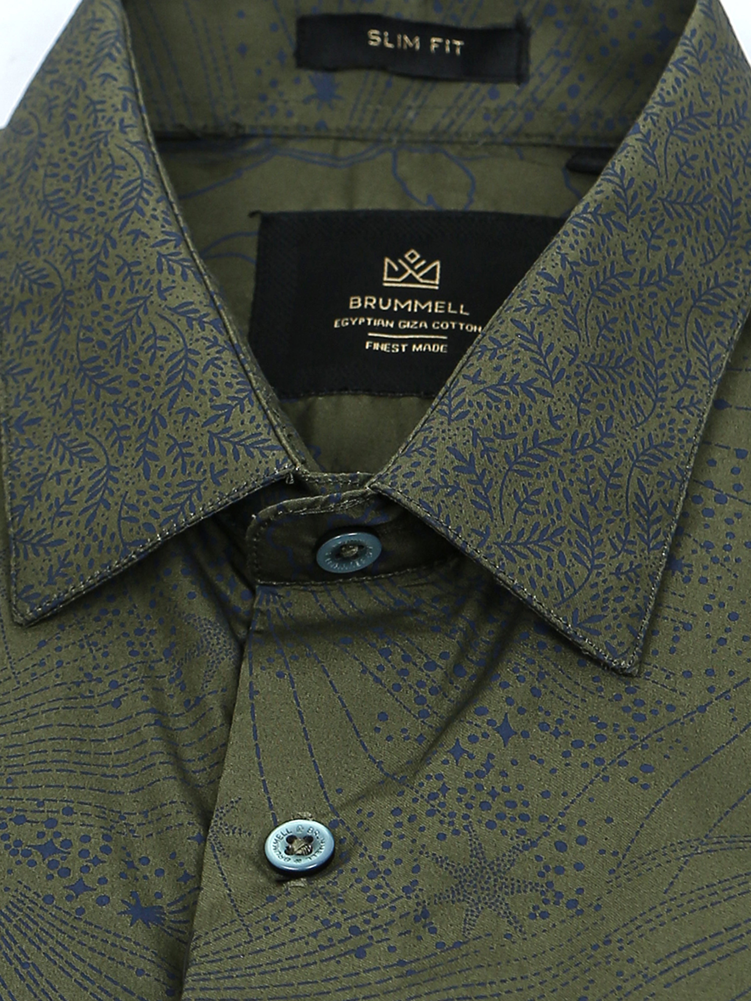 Obsidian Olive Artisan Flora Cotton Print Shirt