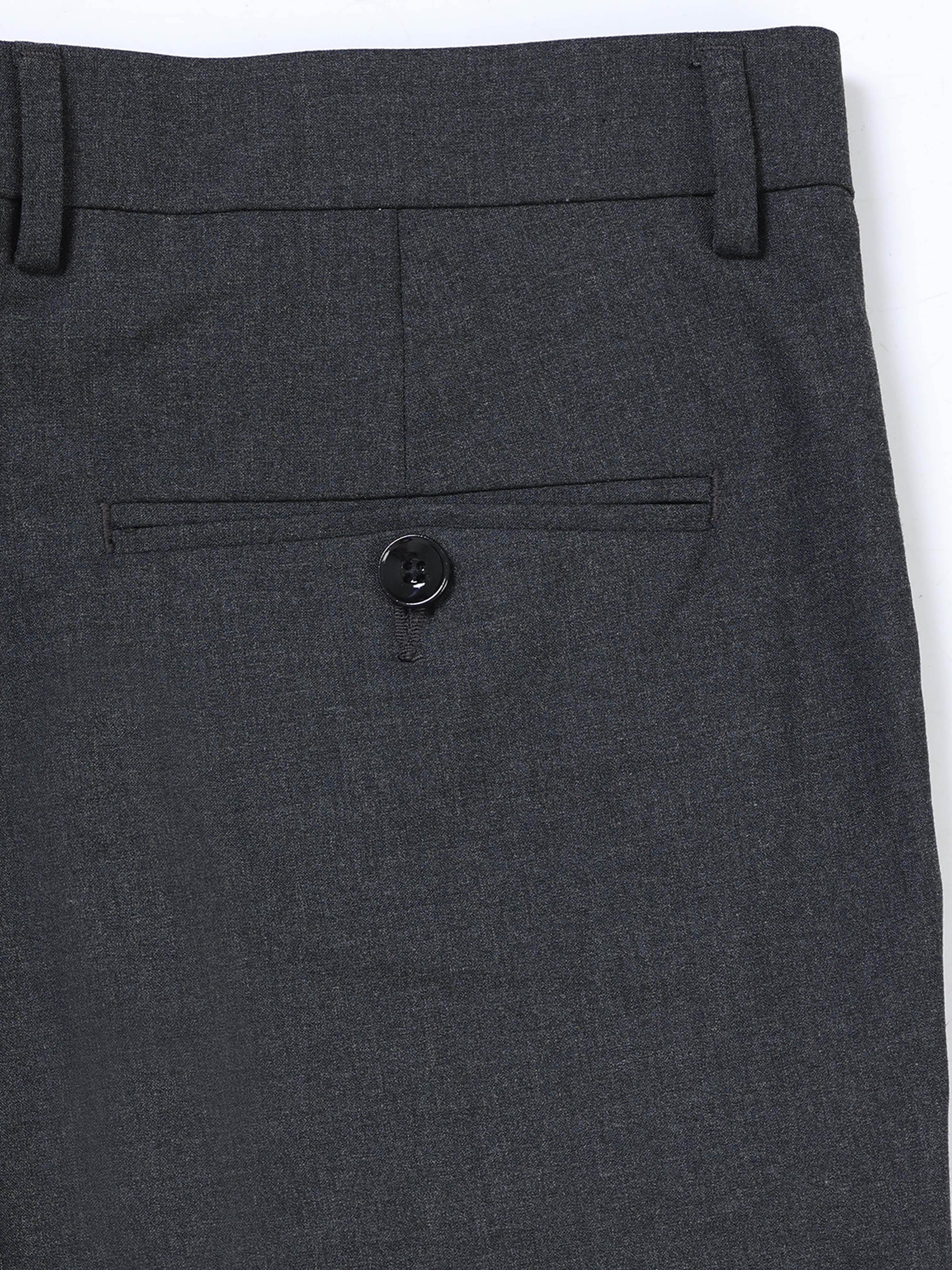 GREY 4 WAY STRETCH VISCOSE BLEND FORMAL PANT