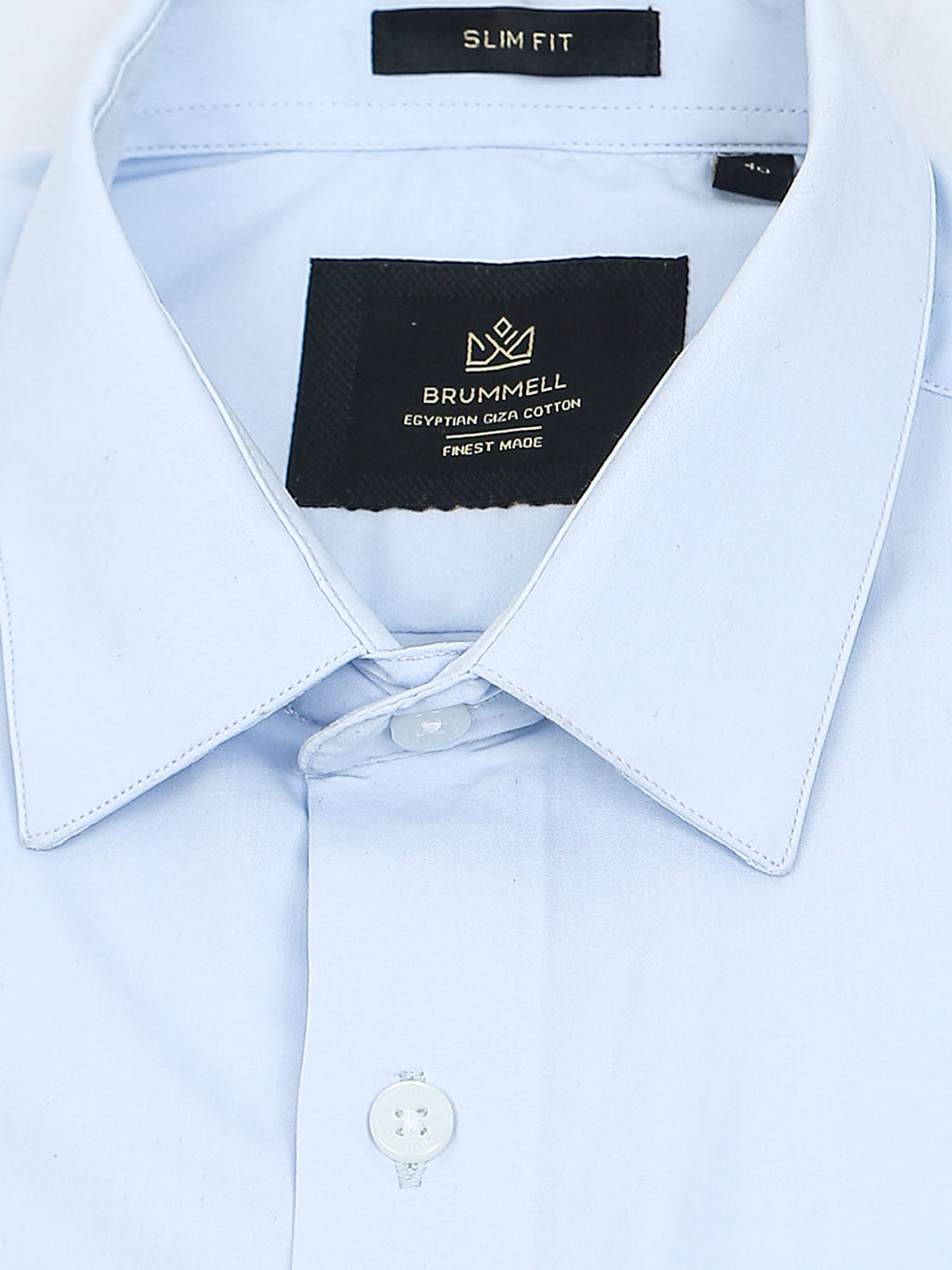 Celestial Blue Cotton Satin Stretch Solid Shirt