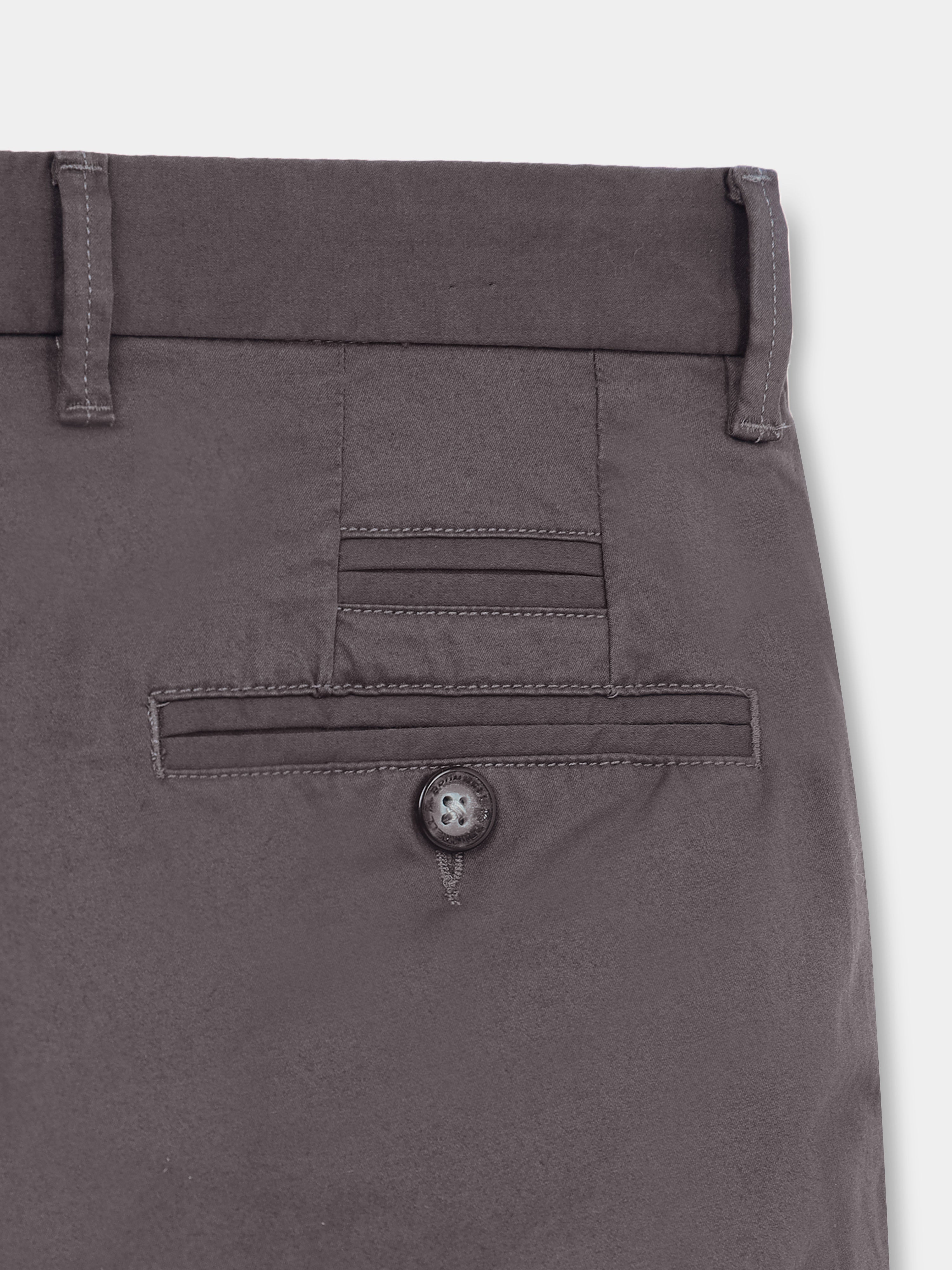 CEMENT GREY CONVERSE COTTON LYCRA STRECTH TROUSERS
