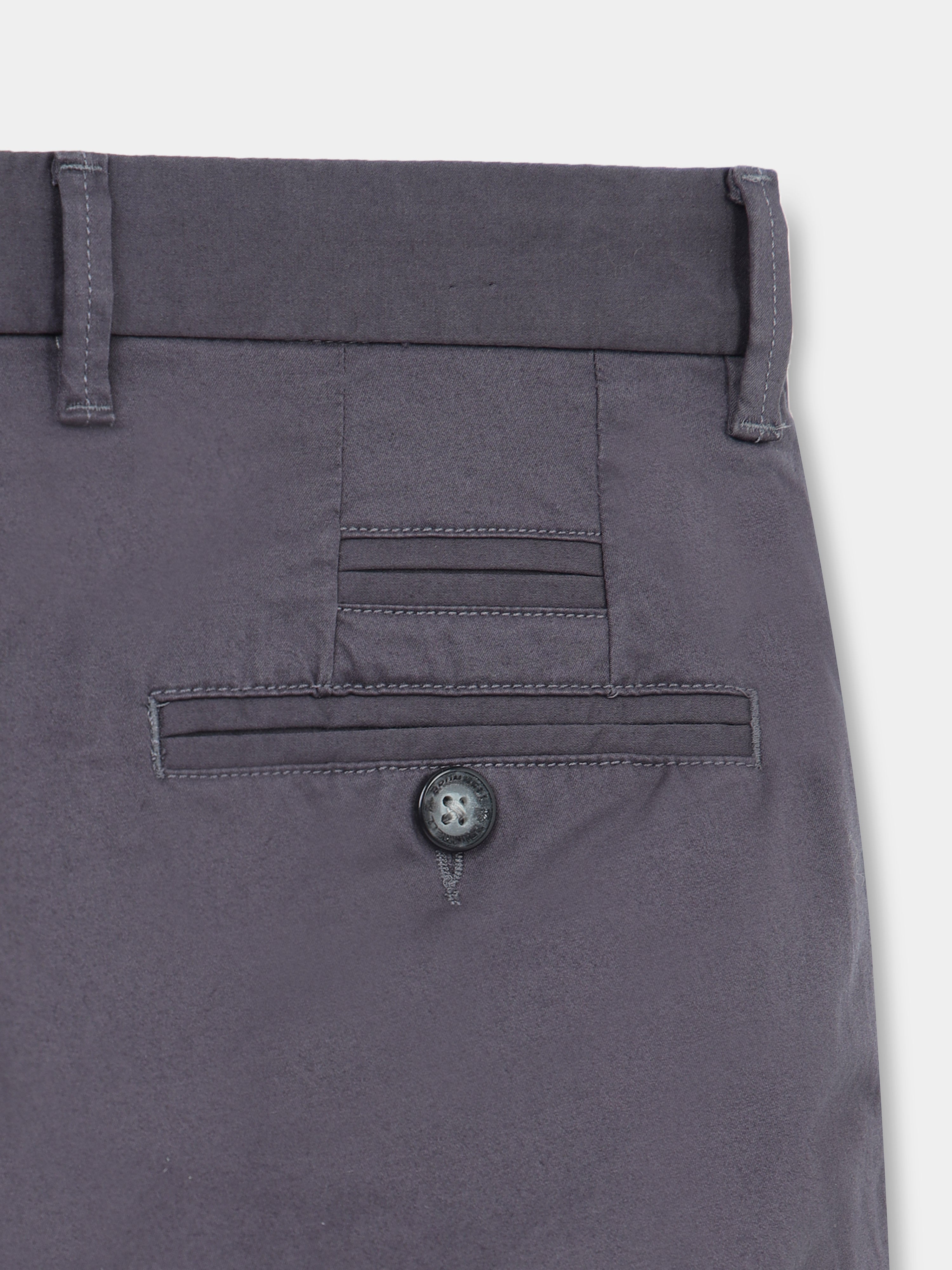DARK GREY GIZZA COTTON TROUSER