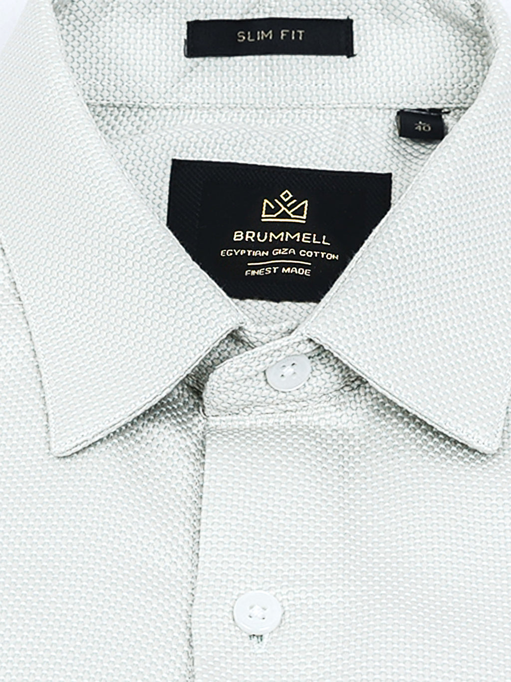 Men - Pista Green - Slim Fit - Textured Formal Shirt