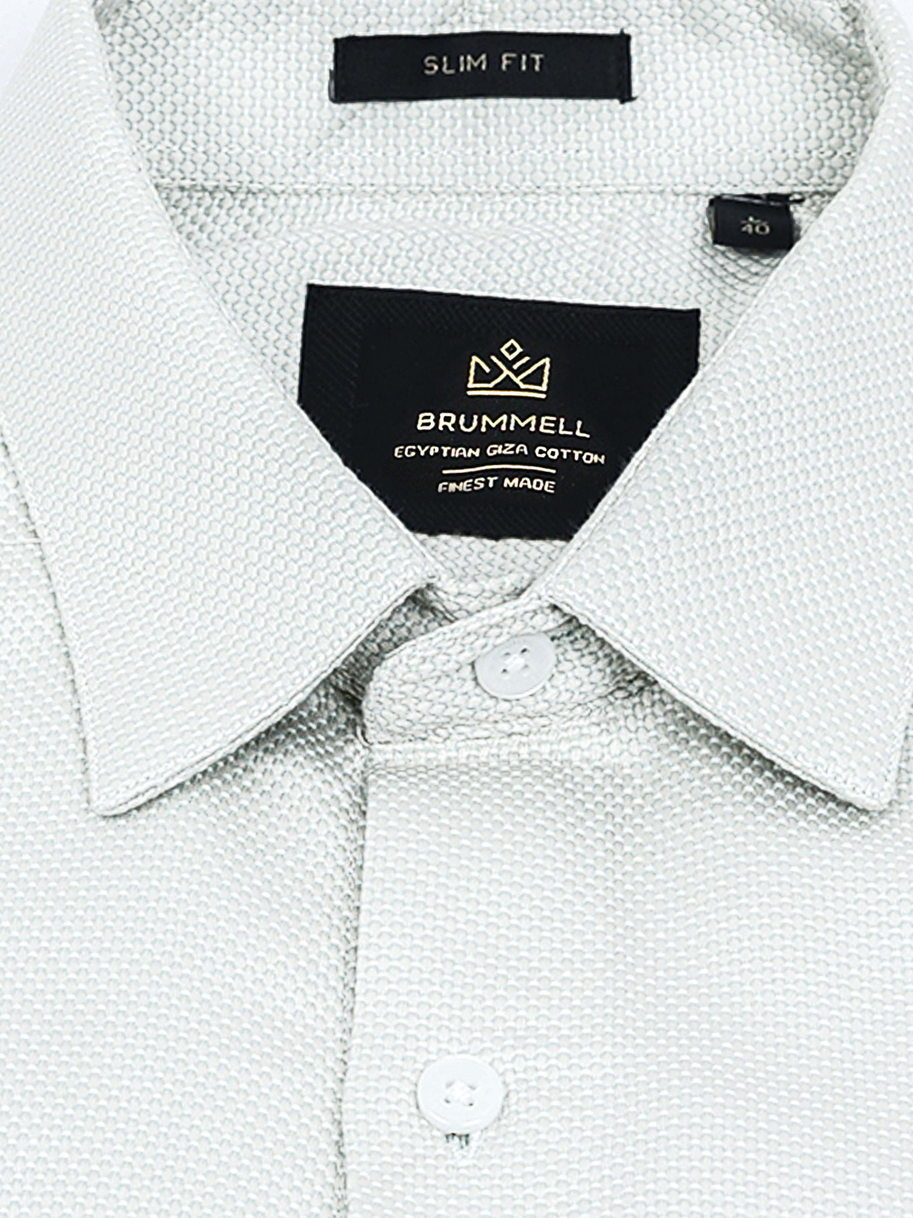 Men - Pista Green - Slim Fit - Textured Formal Shirt