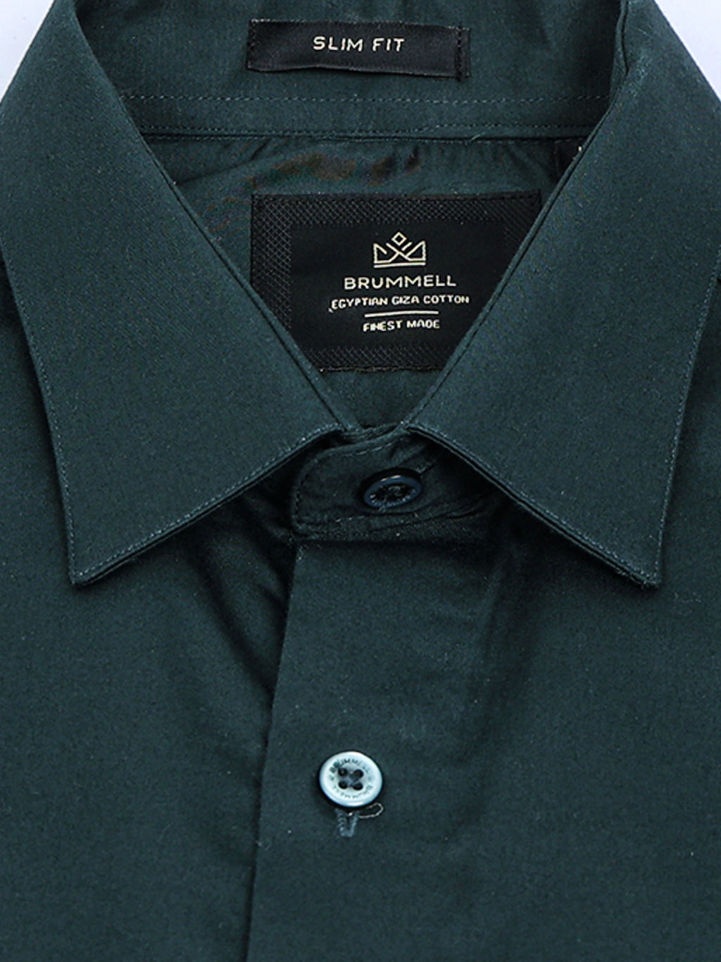 Noir Evergreen Cotton Satin Stretch Solid Shirt