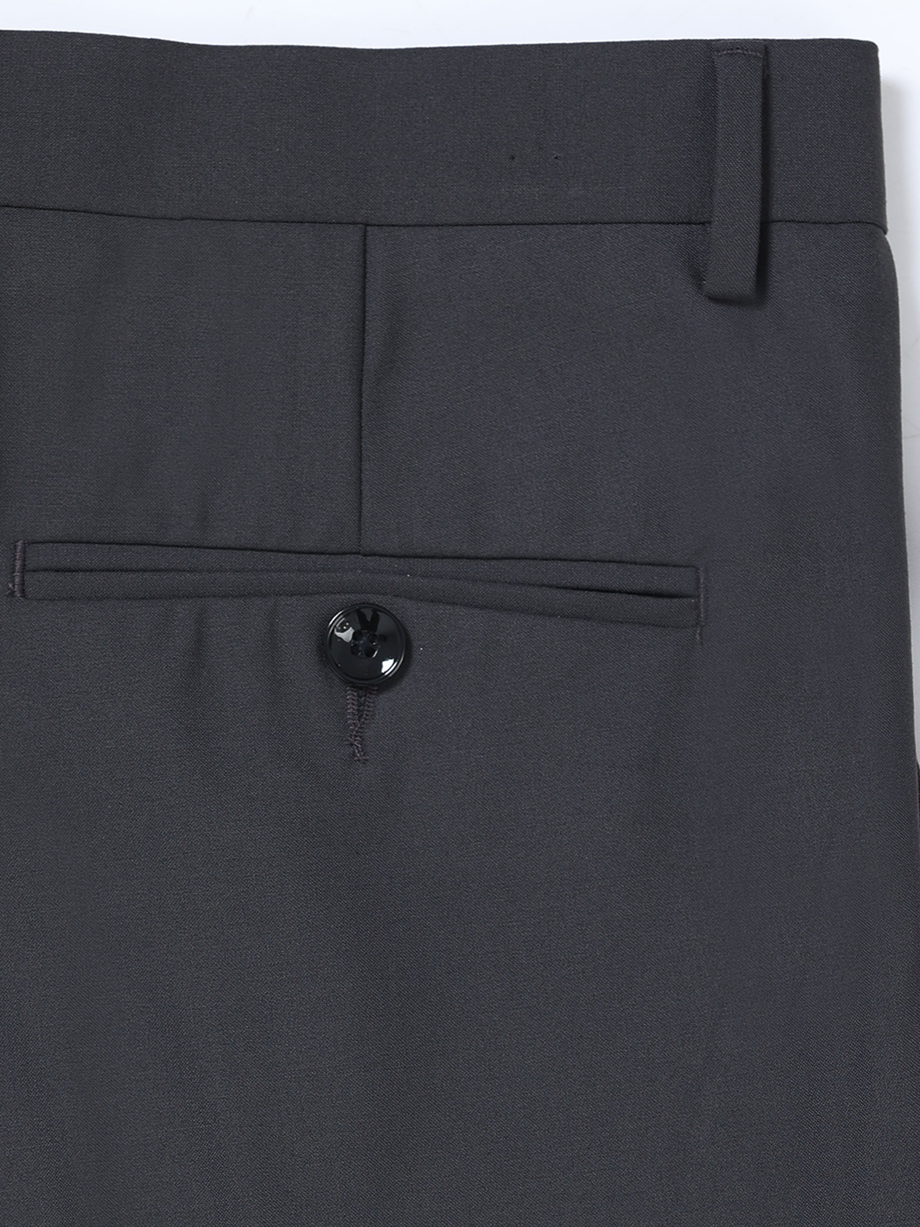 CHARCOAL 4 WAY STRETCH VISCOSE BLEND FORMAL PANT