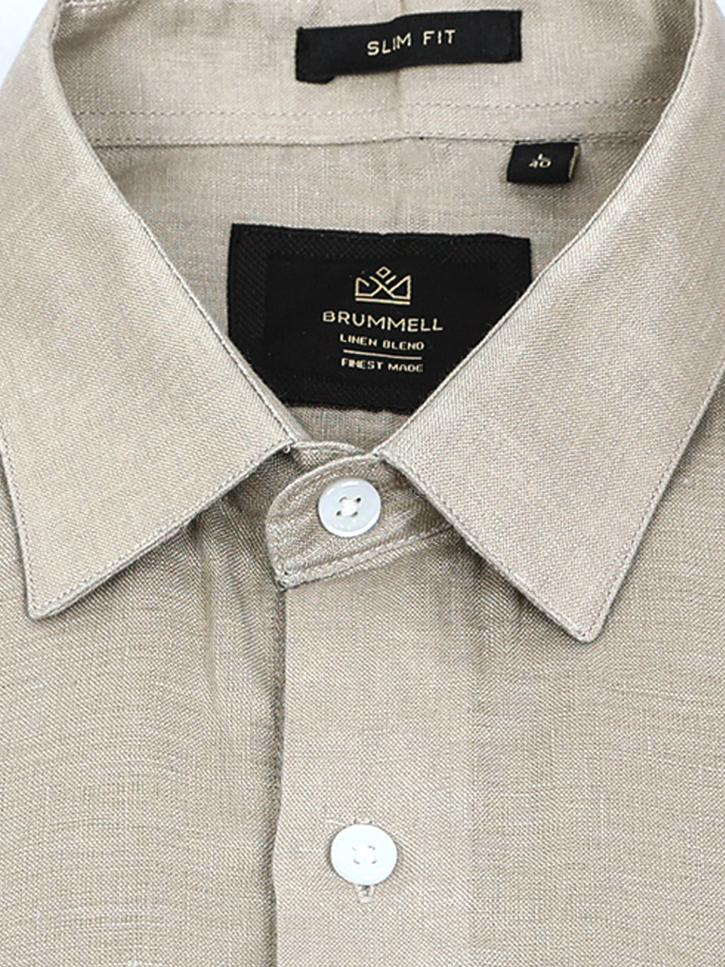 Sahara Sand Linen Solid Shirt