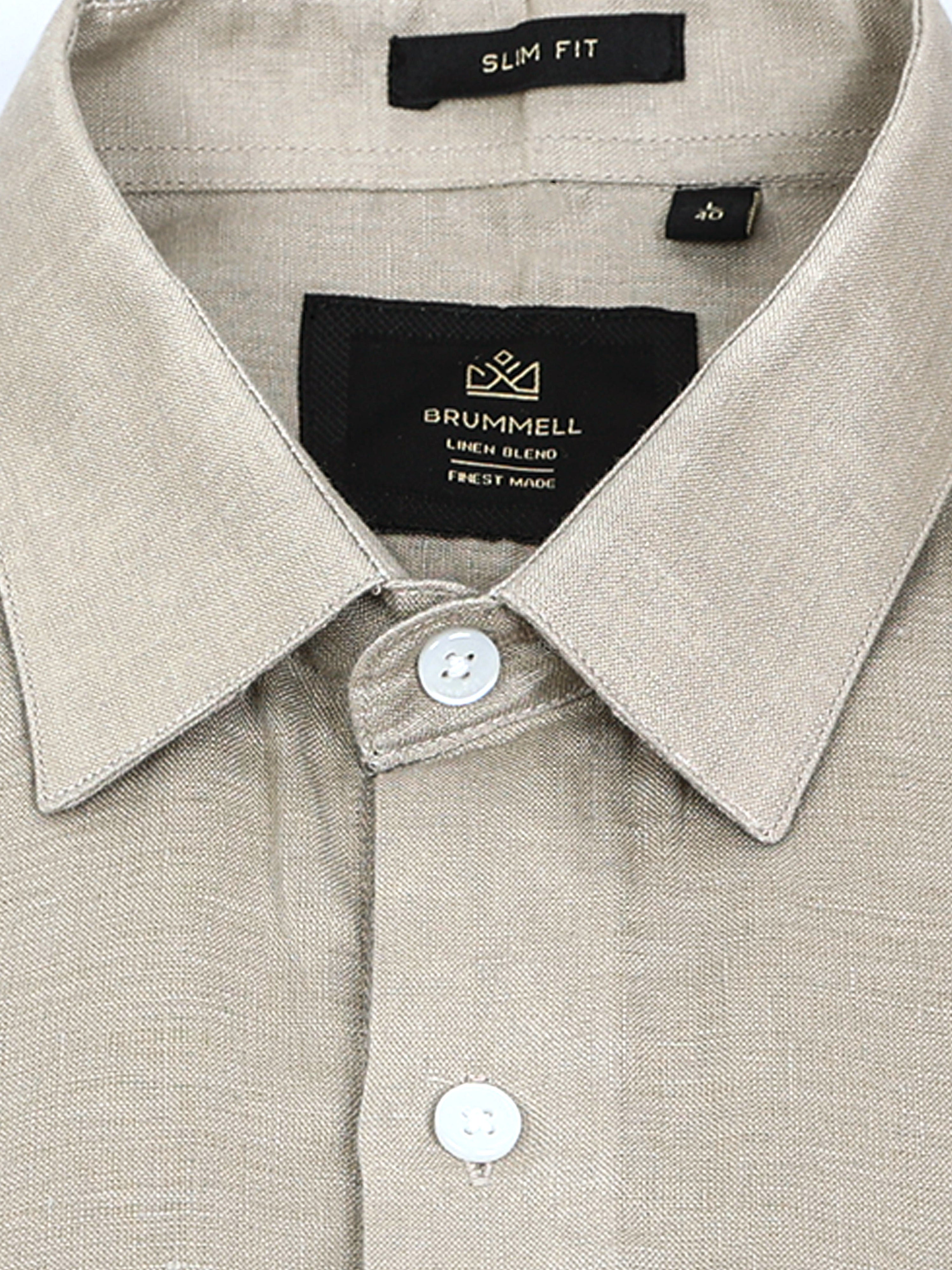 Sahara Sand Linen Solid Shirt