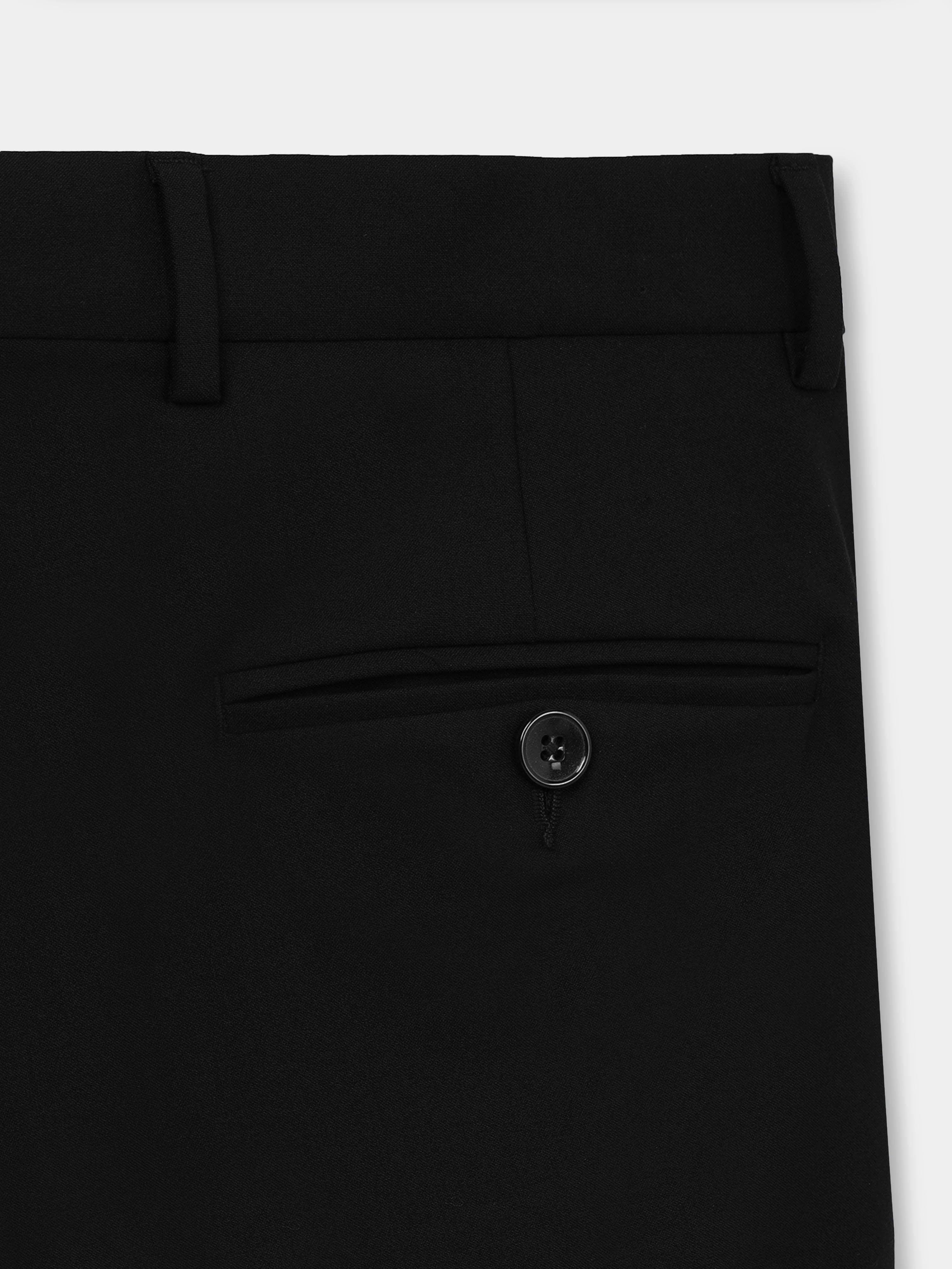 CARBON BLACK 4 WAY STRETCH VISCOSE BLEND FORMAL PANT