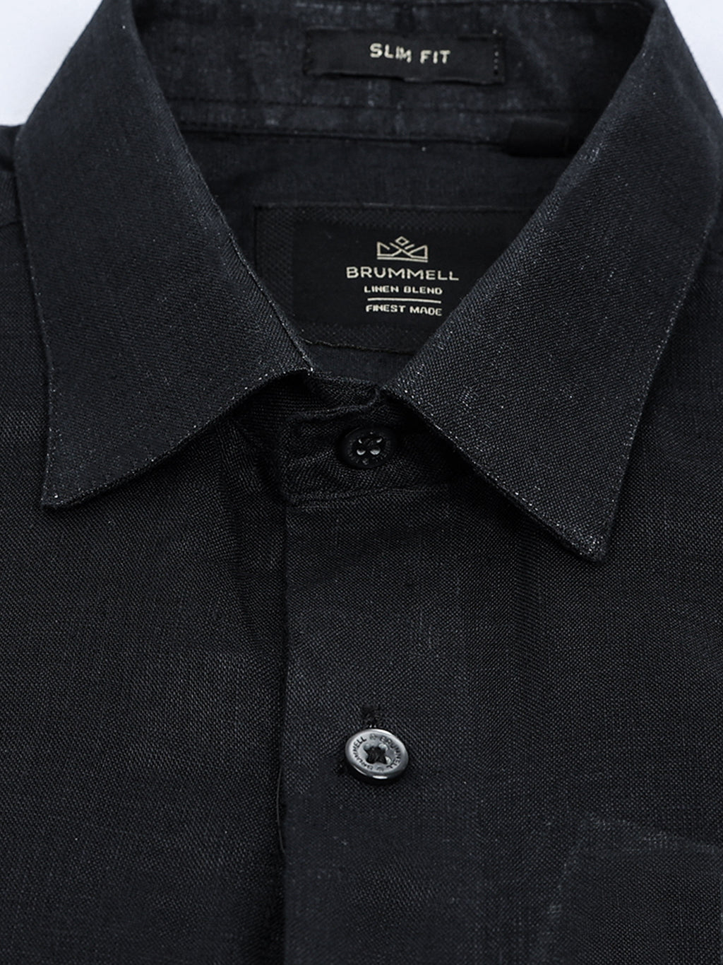 Midnight Black Linen Solid Shirt
