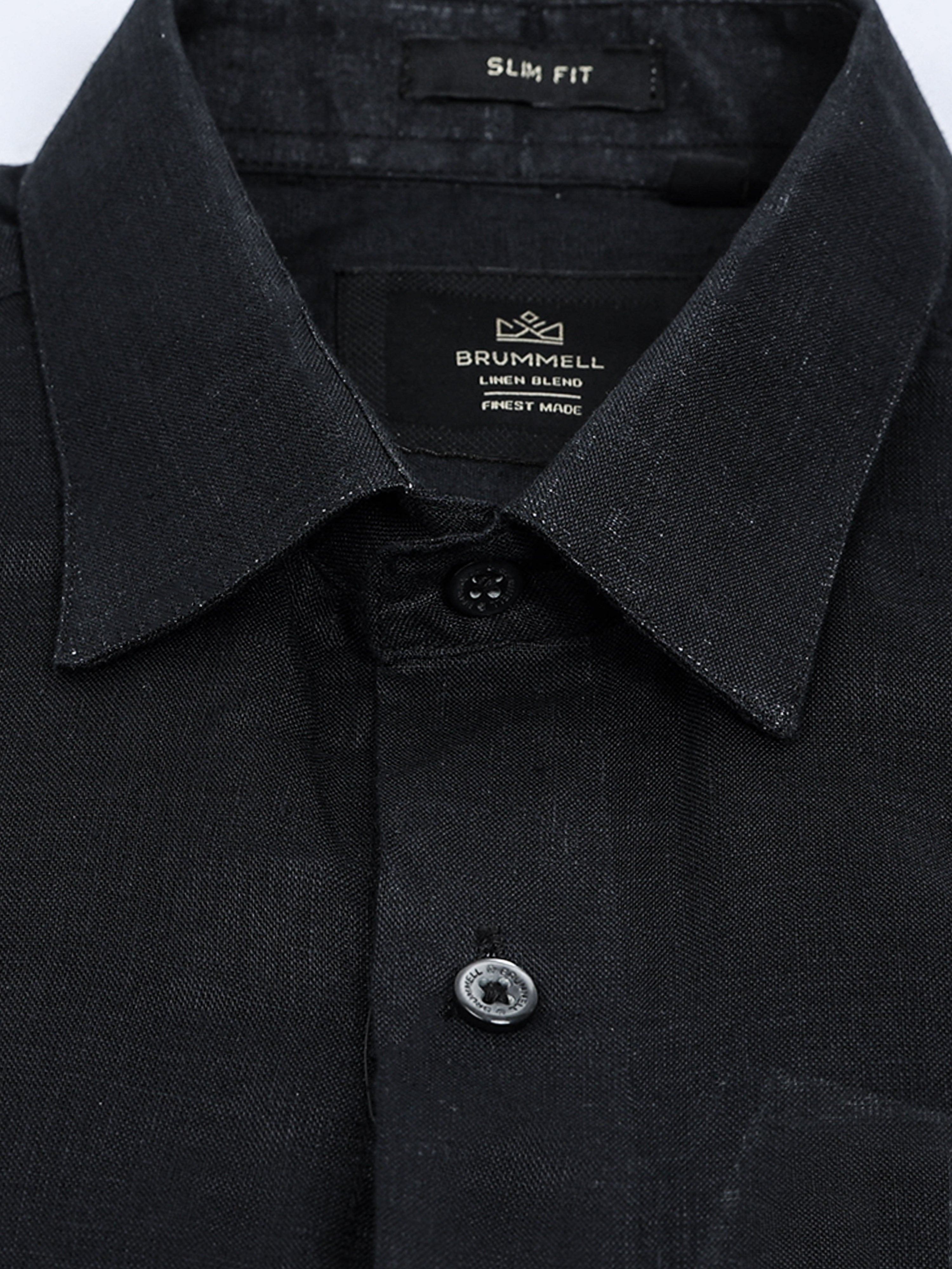 Midnight Black Linen Solid Shirt