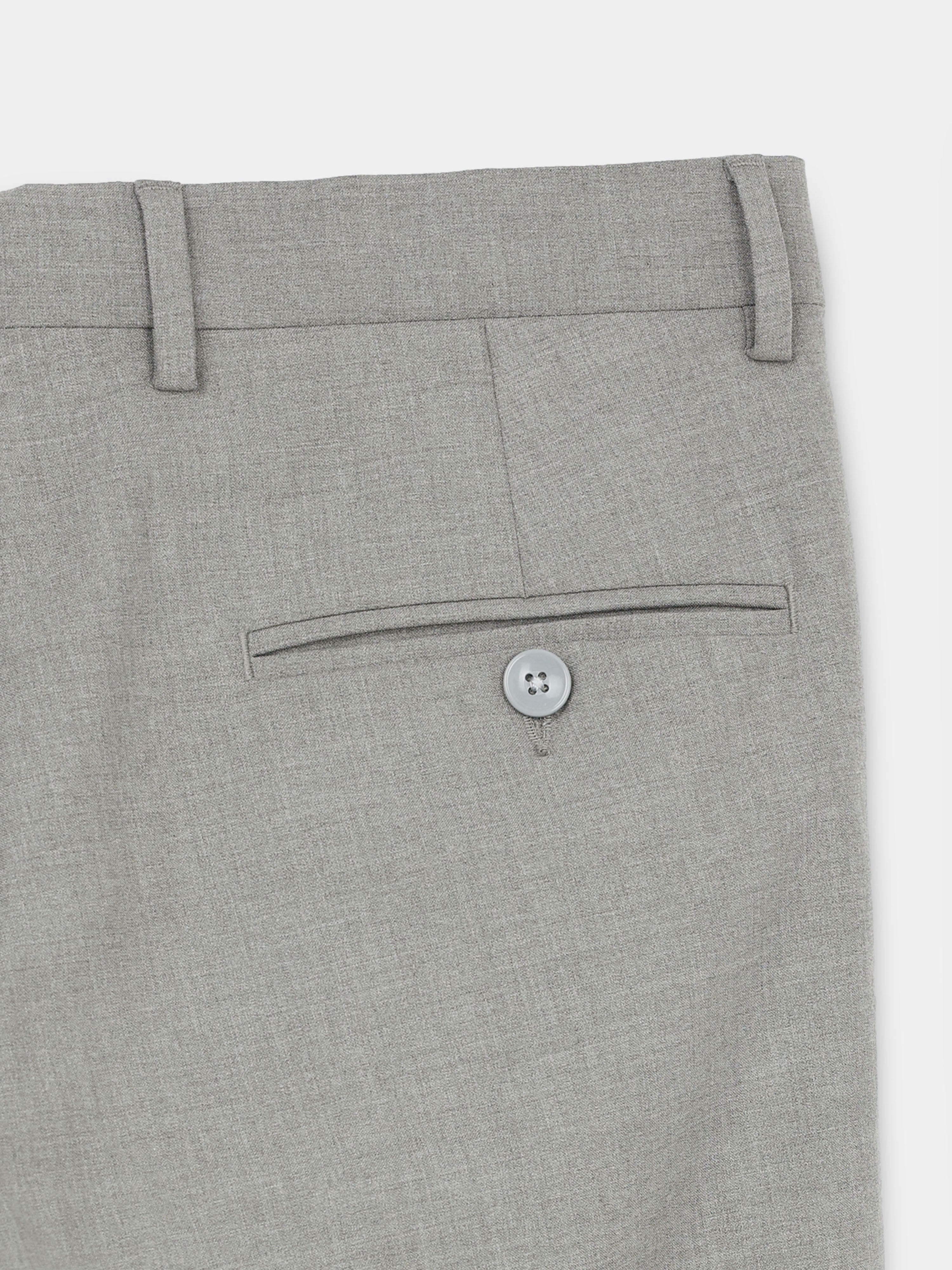 CEMENT GREY 4 WAY STRETCH VISCOSE BLEND FORMAL PANT