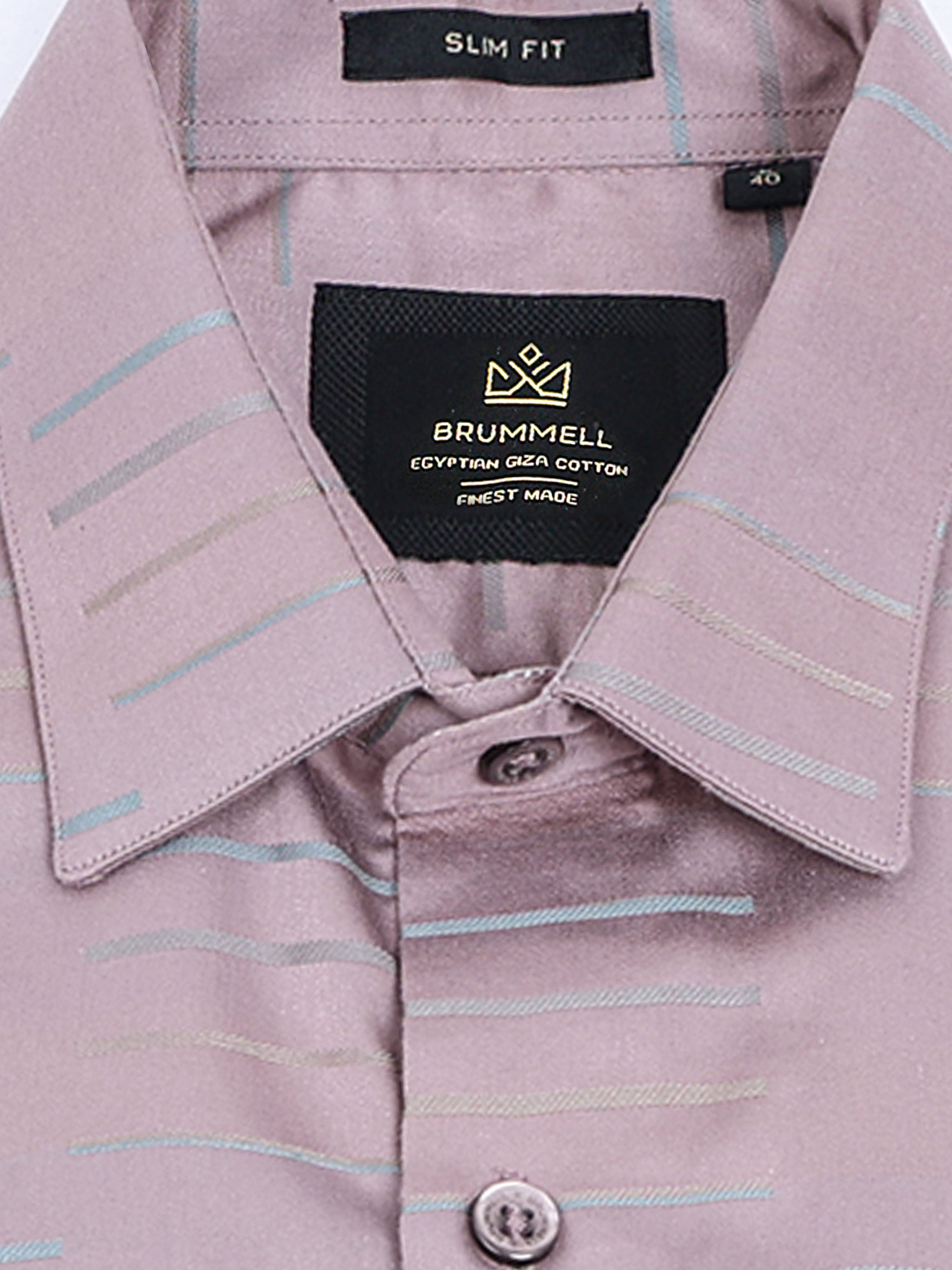 Gilded Mist Artisan Linear Micro Print Shirt